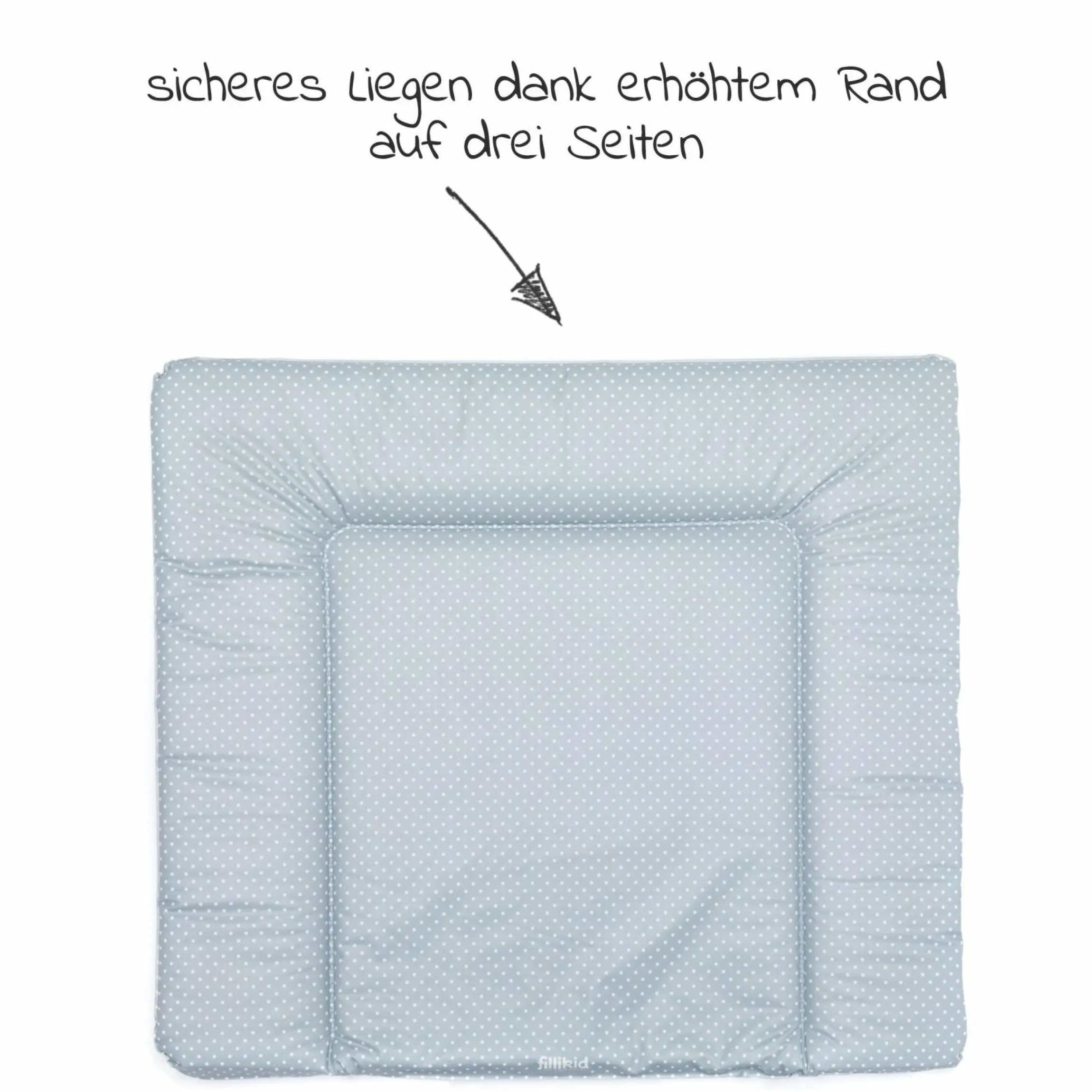 Wickelauflage Softy 75 x 85 cm - kleine Punkte Exklusiv - Grau