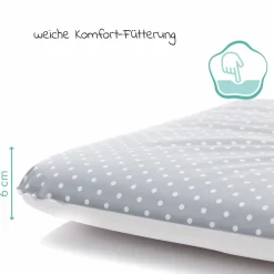 Wickelauflage Softy 75 x 85 cm - kleine Punkte Exklusiv - Grau