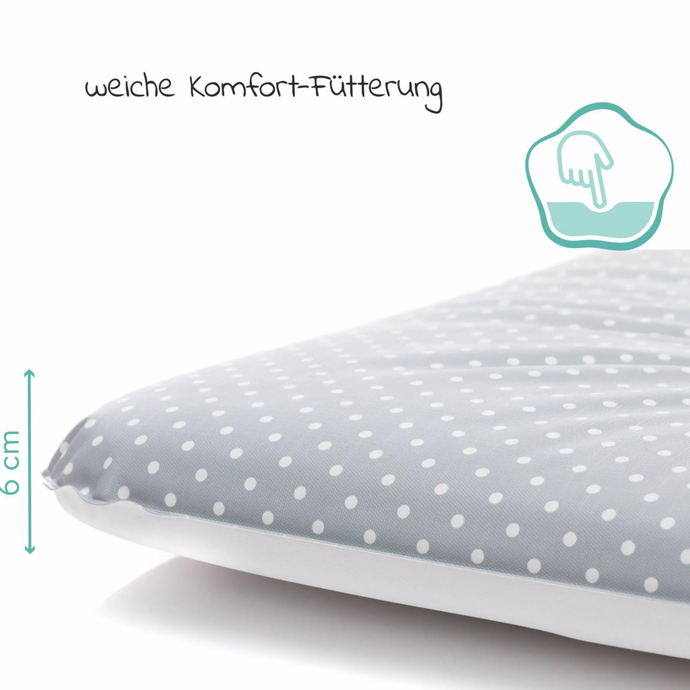 Wickelauflage Softy 75 x 85 cm - kleine Punkte Exklusiv - Grau