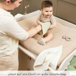 Wickelauflagenbezug Frottee 85 x 75 cm - Sand