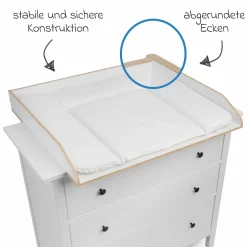 Wickelaufsatz für IKEA Hemnes Kommoden - Weiß