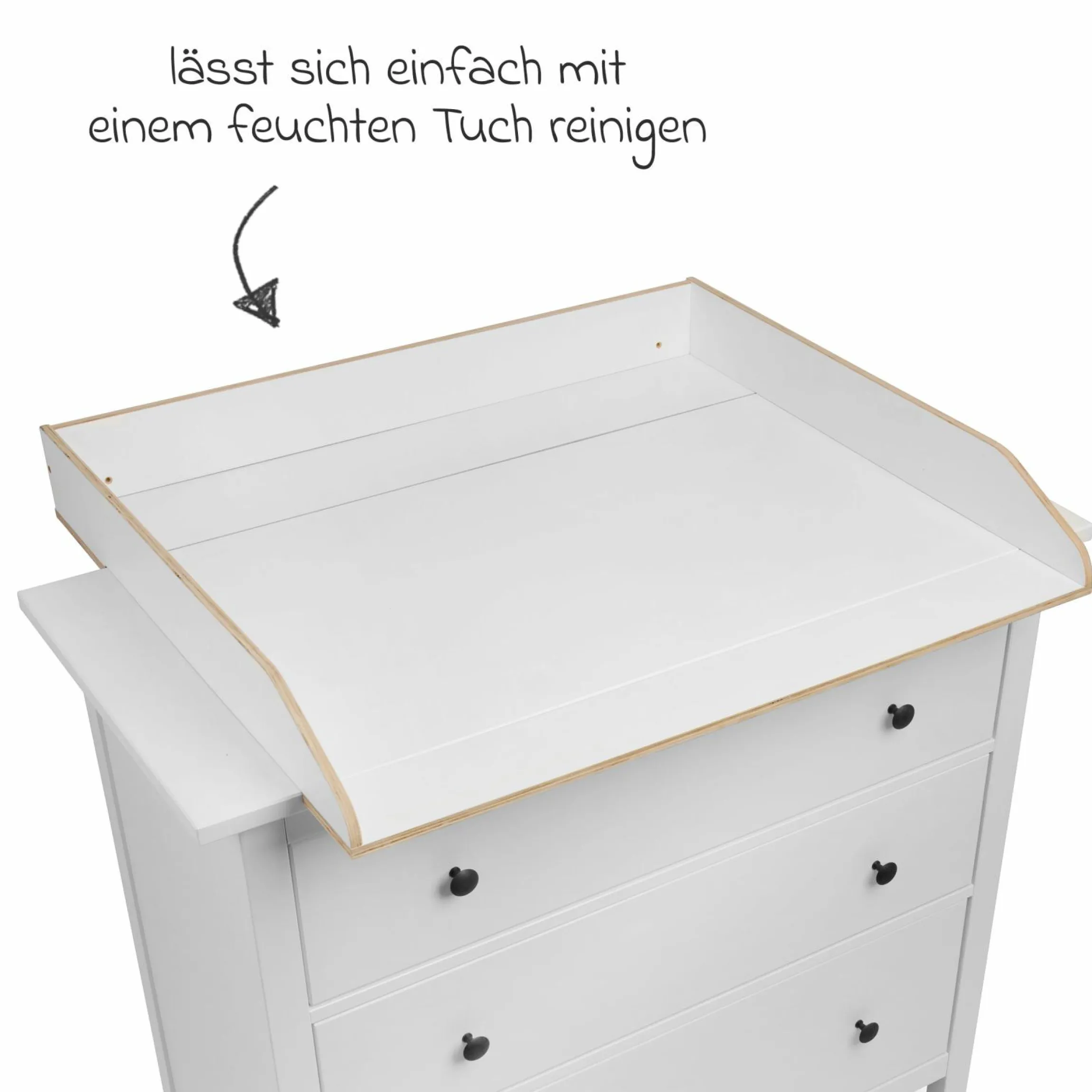 Wickelaufsatz für IKEA Hemnes Kommoden - Weiß