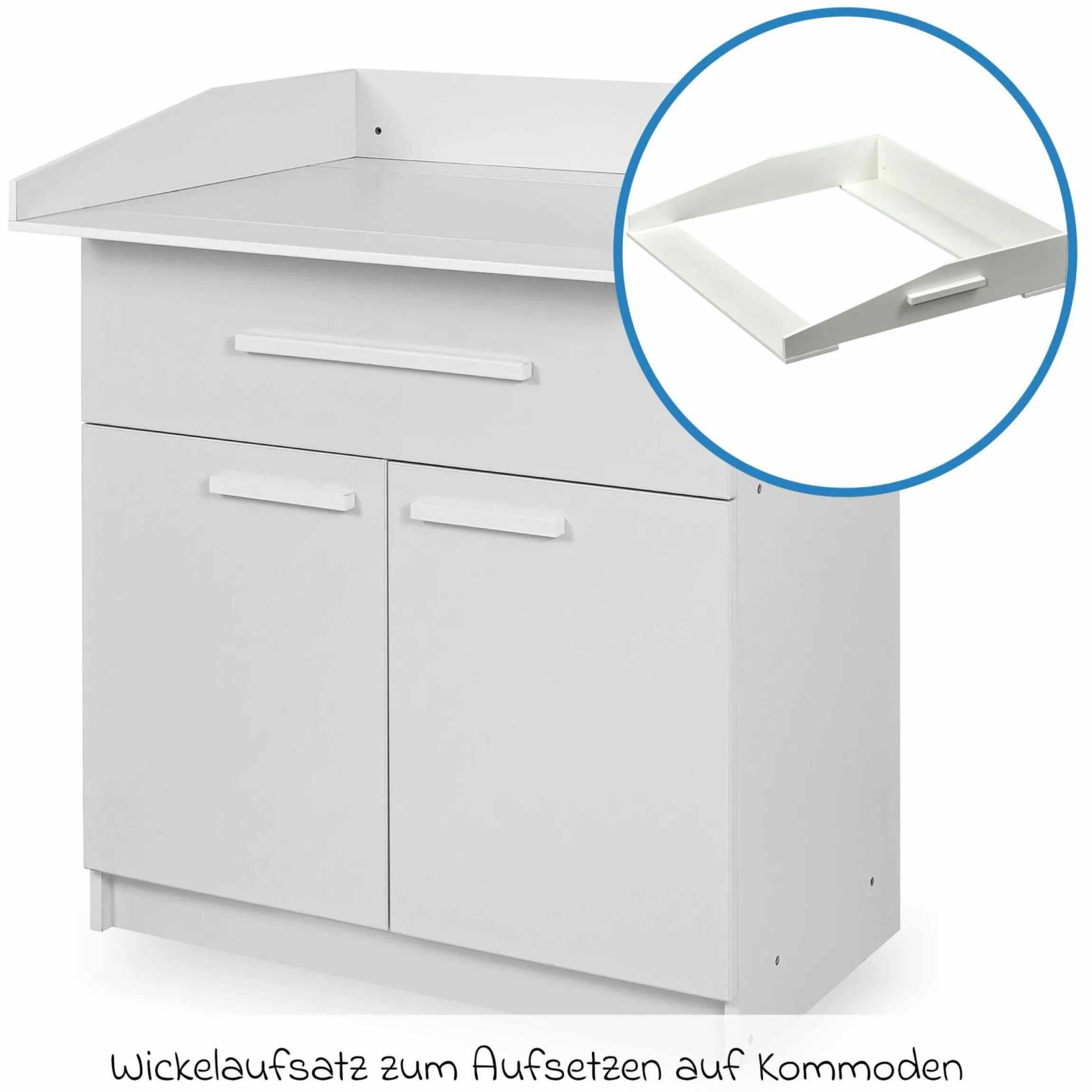Wickelaufsatz für IKEA Kommode Hemnes - Weiß