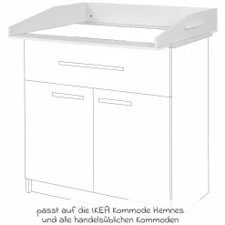 Wickelaufsatz für IKEA Kommode Hemnes - Weiß
