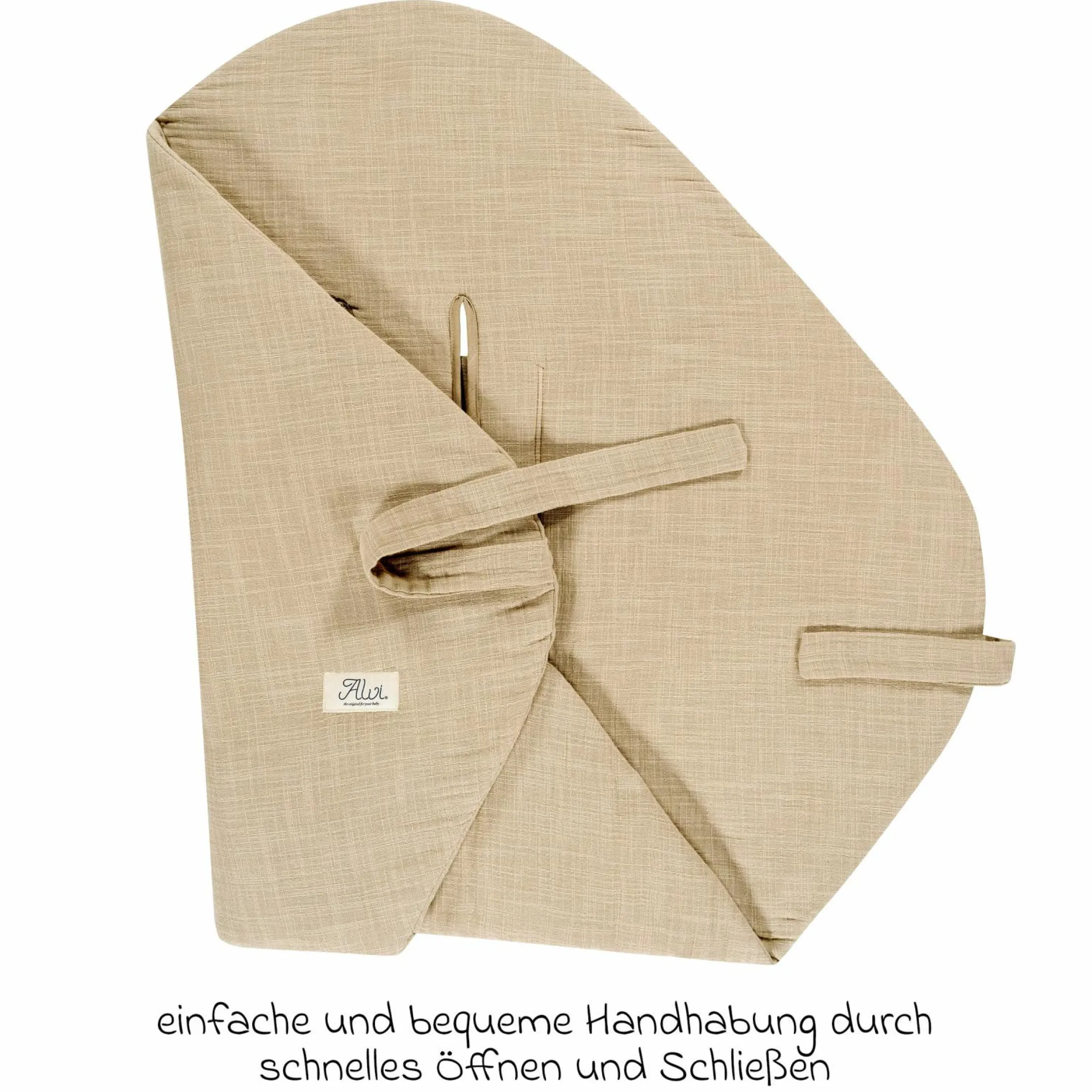Wickeldecke / Einschlagdecke für Babyschale 110 x 110 cm - Slub Muslin