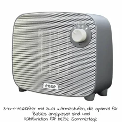 Wickelheizstrahler / Heizlüfter 3in1 FeelWell Air - mit Kühlfunktion - Grau Weiß