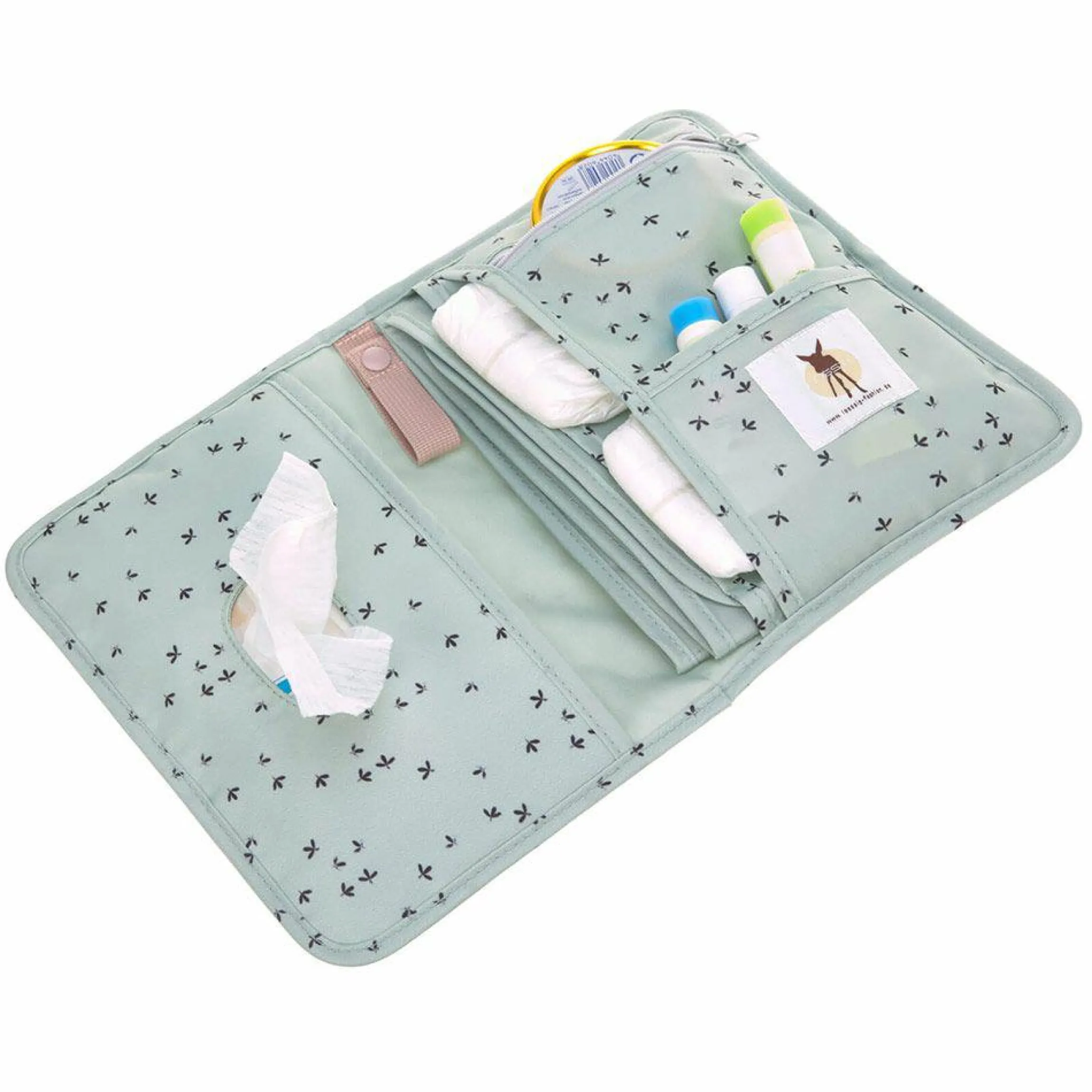 Wickel-Kit für Unterwegs Casual Changing Pouch - Floral Mint