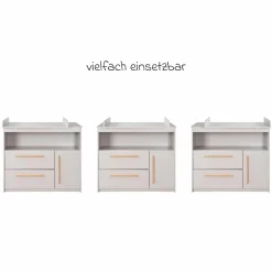 Wickelkommode Lea breit inkl. Wickelaufsatz - Grau - Kollektion 2024