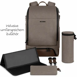Wickelrucksack Active mit großem Frontfach inkl. Wickelunterlage & Zubehör - Pure - Nature - Kollektion 2025