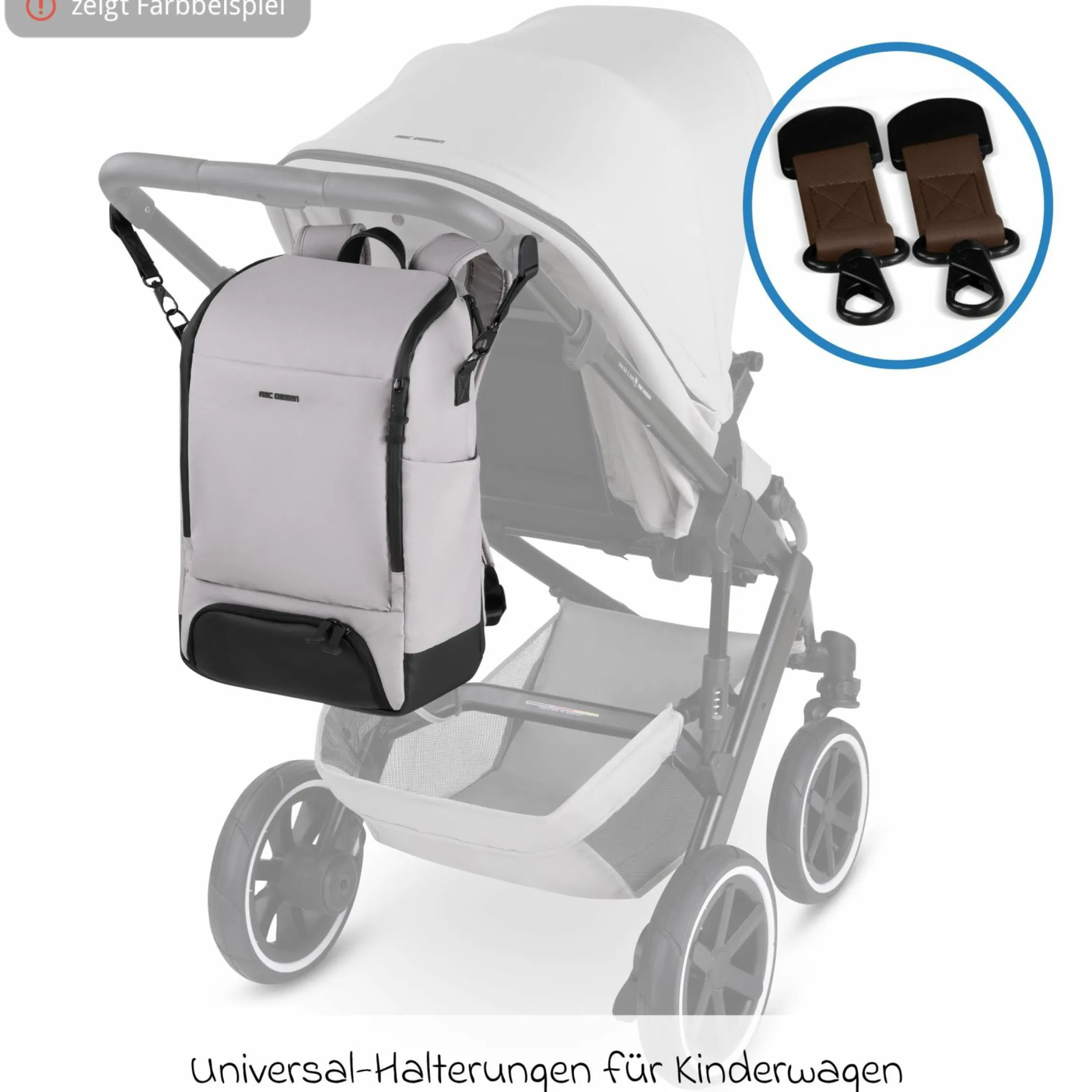 Wickelrucksack Active mit großem Frontfach inkl. Wickelunterlage & Zubehör - Pure - Nature - Kollektion 2025
