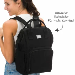 Wickelrucksack Barcelona im modernen Design mit variablem Stauraum - Schwarz