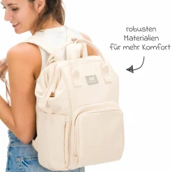 Wickelrucksack Barcelona im modernen Design mit variablem Stauraum - Sand Beige