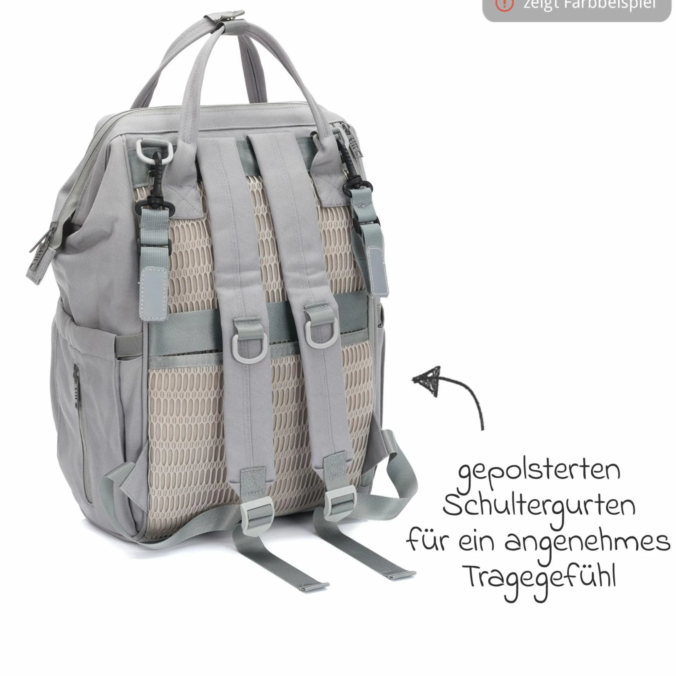 Wickelrucksack Barcelona im modernen Design mit variablem Stauraum - Sand Beige