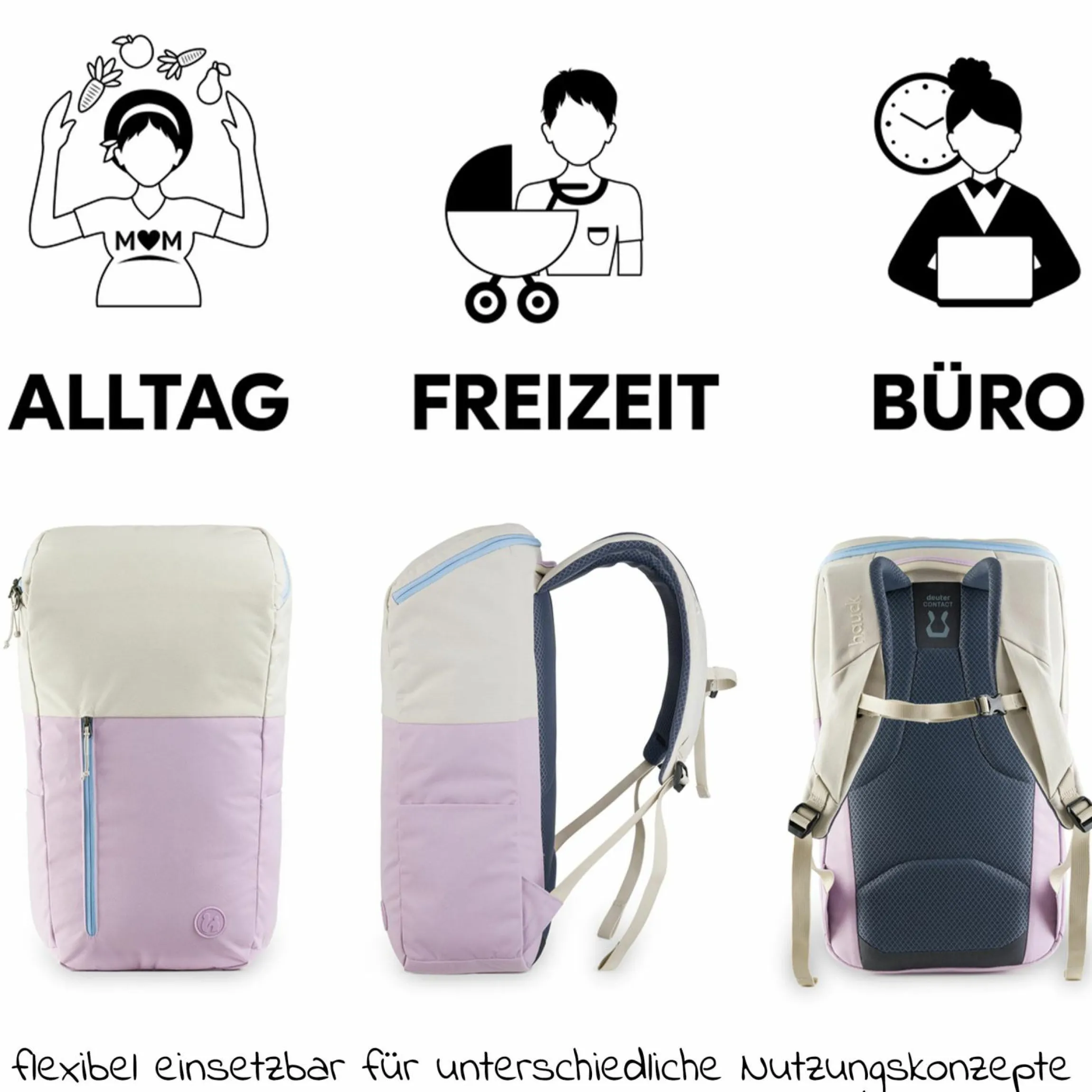 Wickelrucksack Deuter Pack N Walk - Beige / Lavender