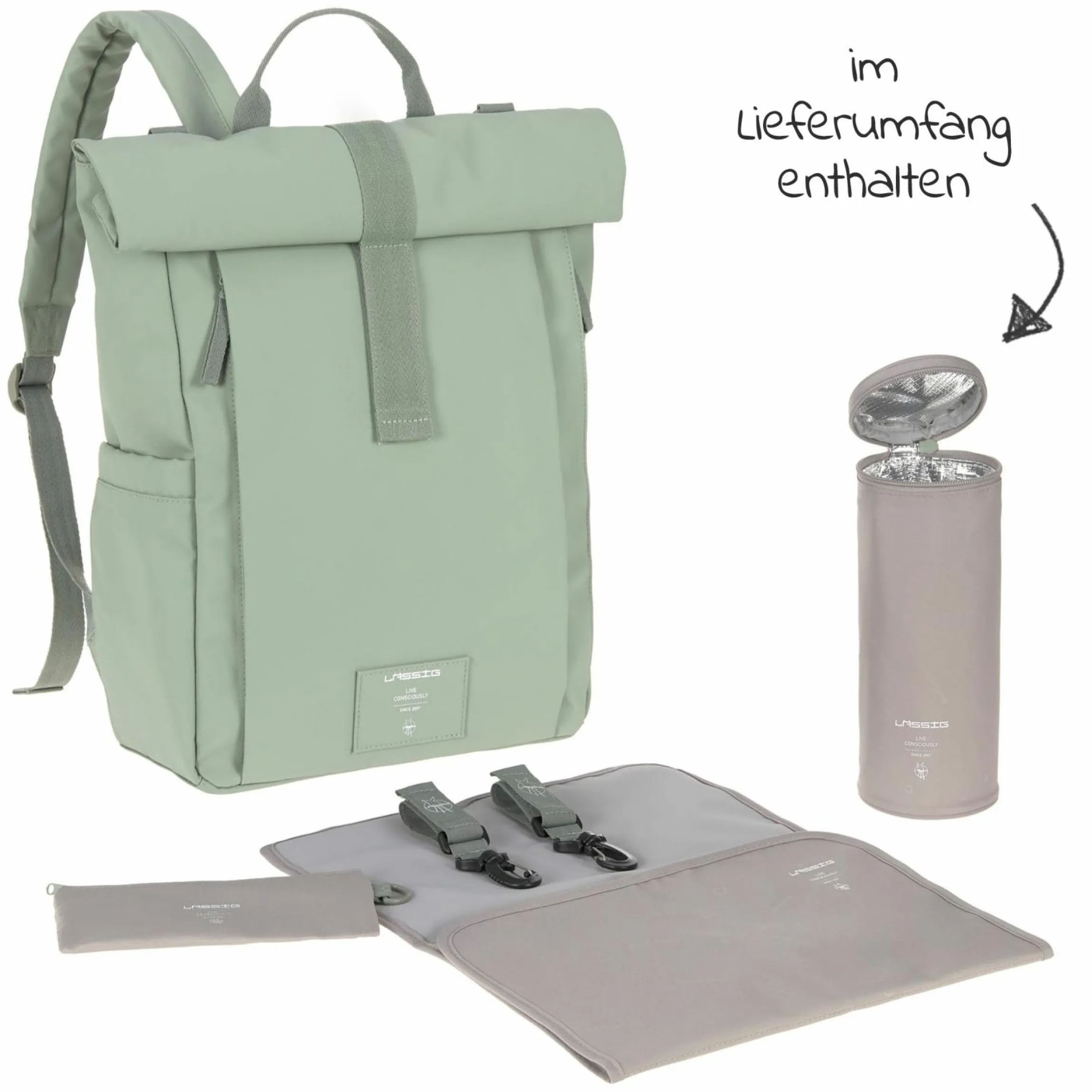 Wickelrucksack Green Label Rolltop Up Backpack - Silver Green