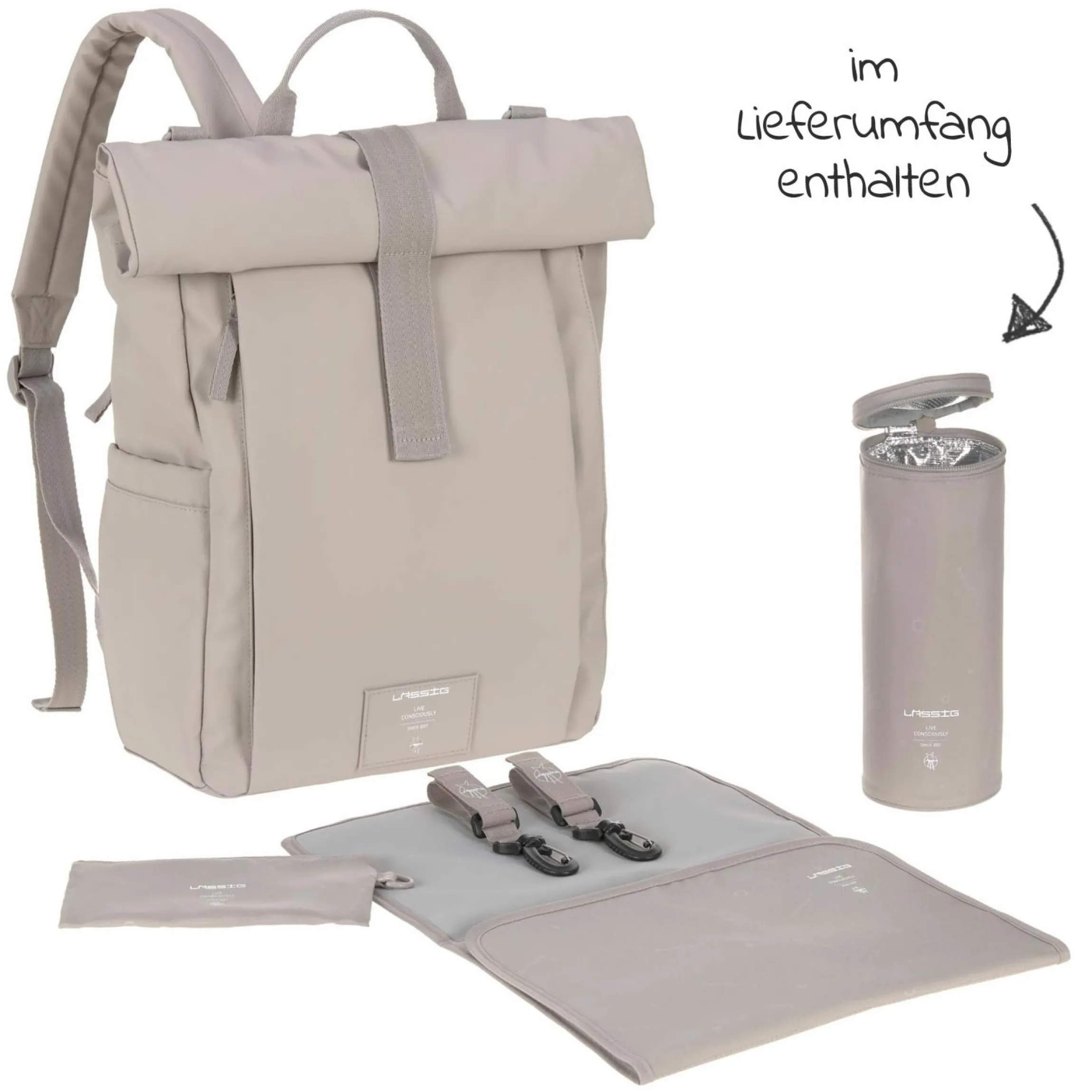 Wickelrucksack Green Label Rolltop Up Backpack - Taupe