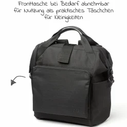 Wickelrucksack inkl. Befestigung, Wicklauflage, Flaschenhalter - Schwarz - Kollektion 2025