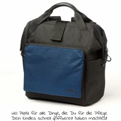 Wickelrucksack inkl. Befestigung, Wicklauflage, Flaschenhalter - Marine - Kollektion 2025