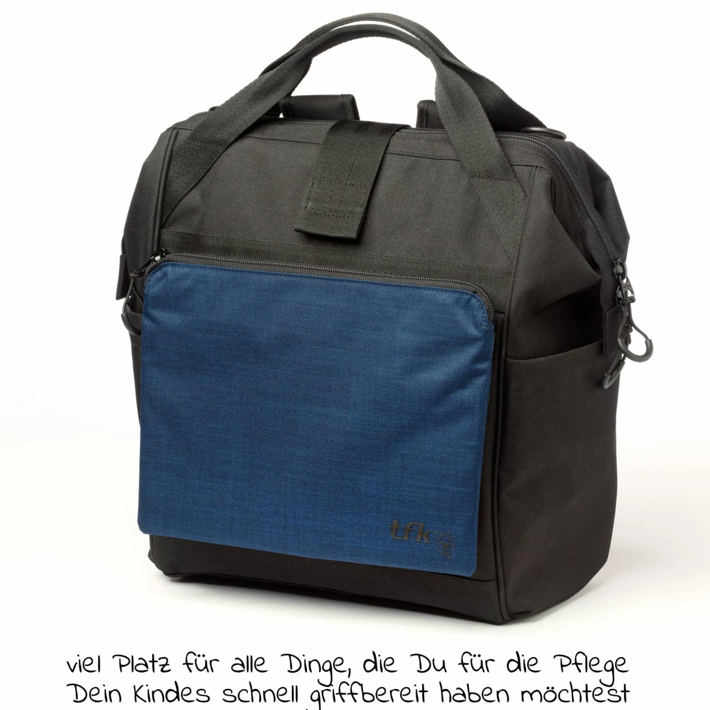 Wickelrucksack inkl. Befestigung, Wicklauflage, Flaschenhalter - Marine - Kollektion 2025