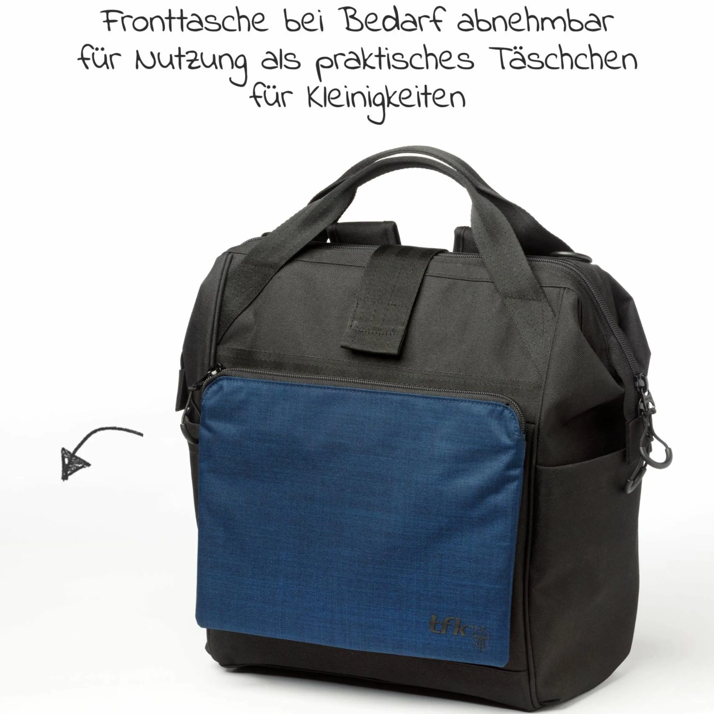 Wickelrucksack inkl. Befestigung, Wicklauflage, Flaschenhalter - Marine - Kollektion 2025