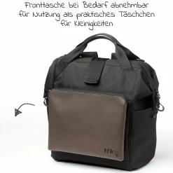 Wickelrucksack inkl. Befestigung, Wicklauflage, Flaschenhalter - Premium Leder Braun - Kollektion 2025