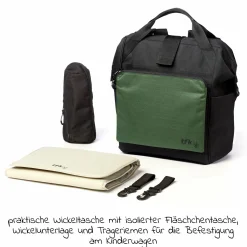 Wickelrucksack inkl. Befestigung, Wicklauflage, Flaschenhalter - Olive - Kollektion 2025