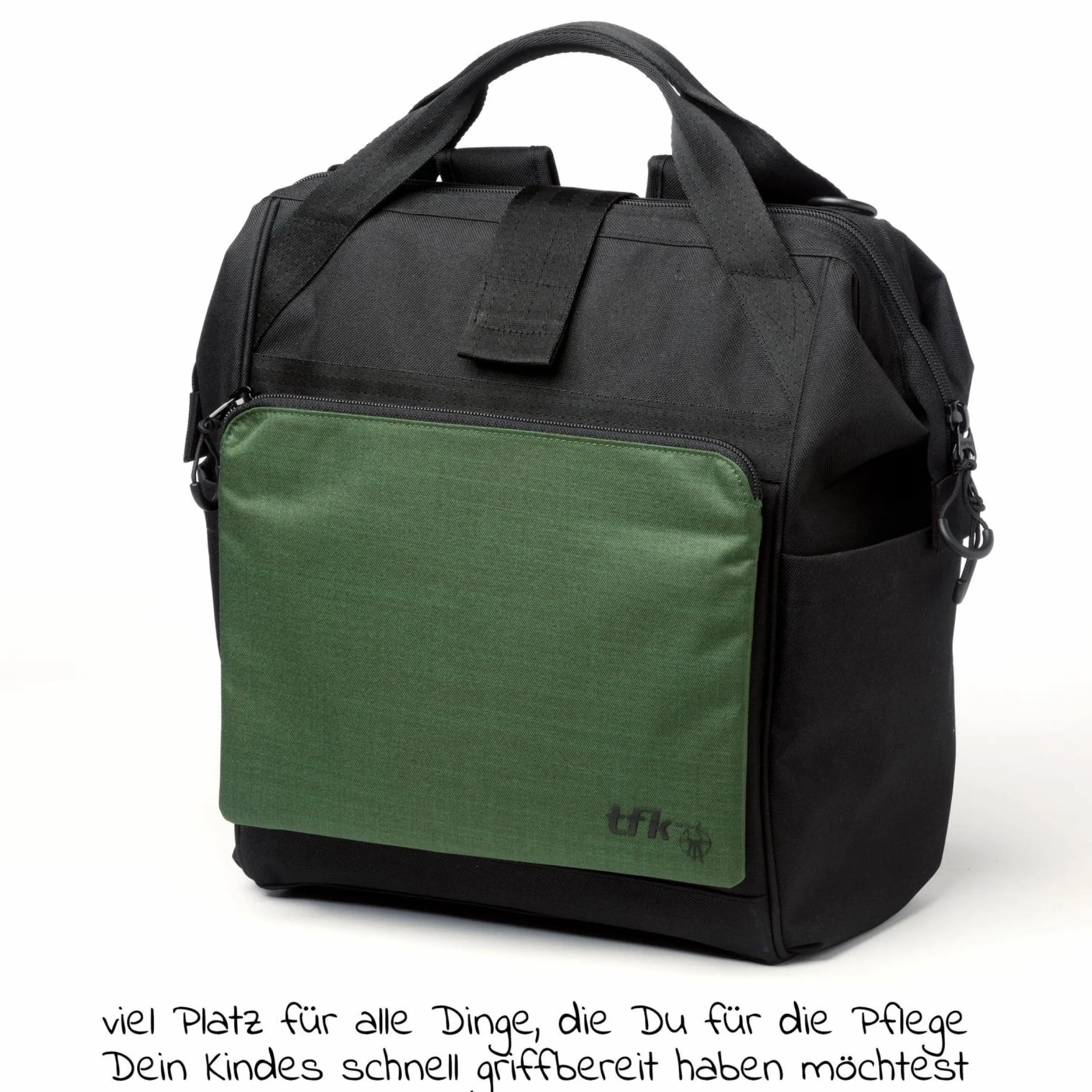Wickelrucksack inkl. Befestigung, Wicklauflage, Flaschenhalter - Olive - Kollektion 2025