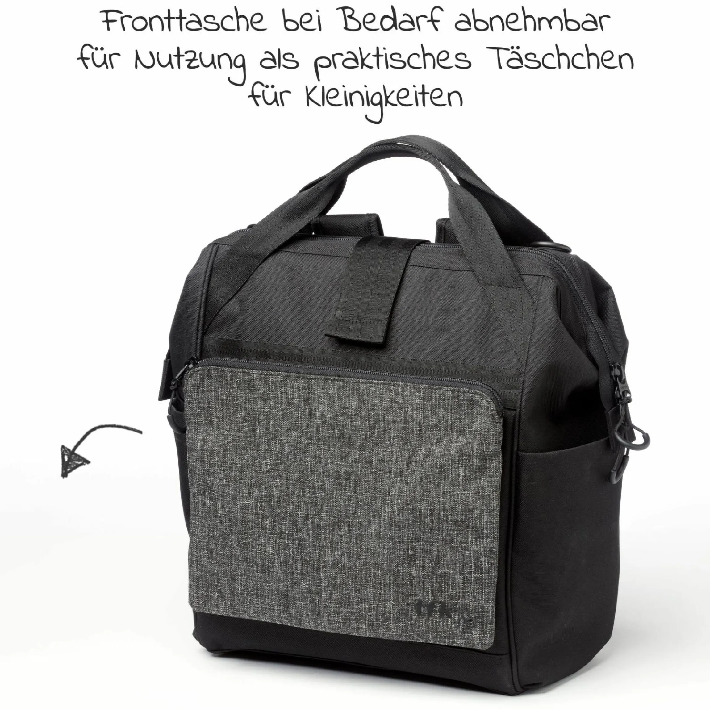 Wickelrucksack inkl. Befestigung, Wicklauflage, Flaschenhalter - Premium Anthrazit - Kollektion 2025