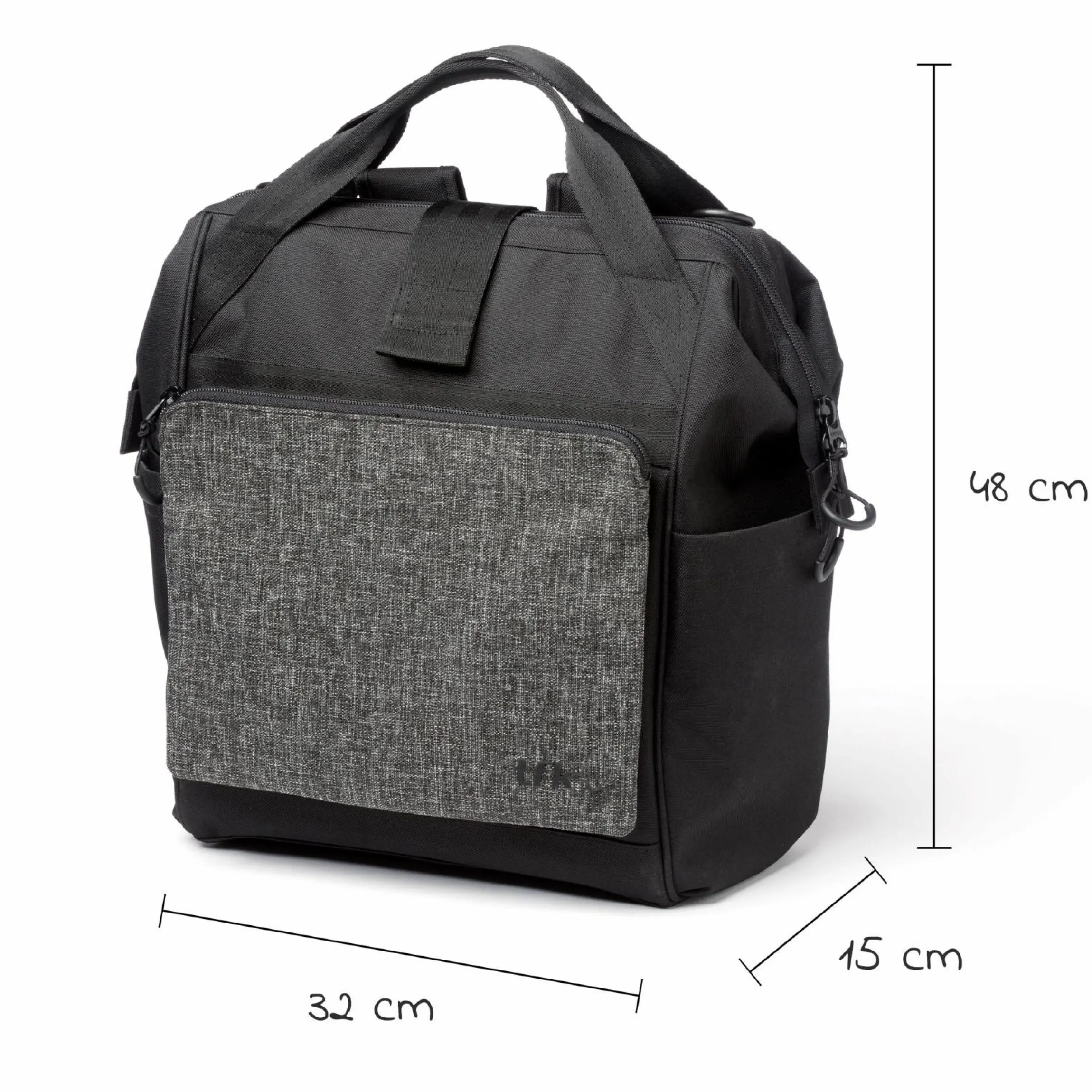 Wickelrucksack inkl. Befestigung, Wicklauflage, Flaschenhalter - Premium Anthrazit - Kollektion 2025