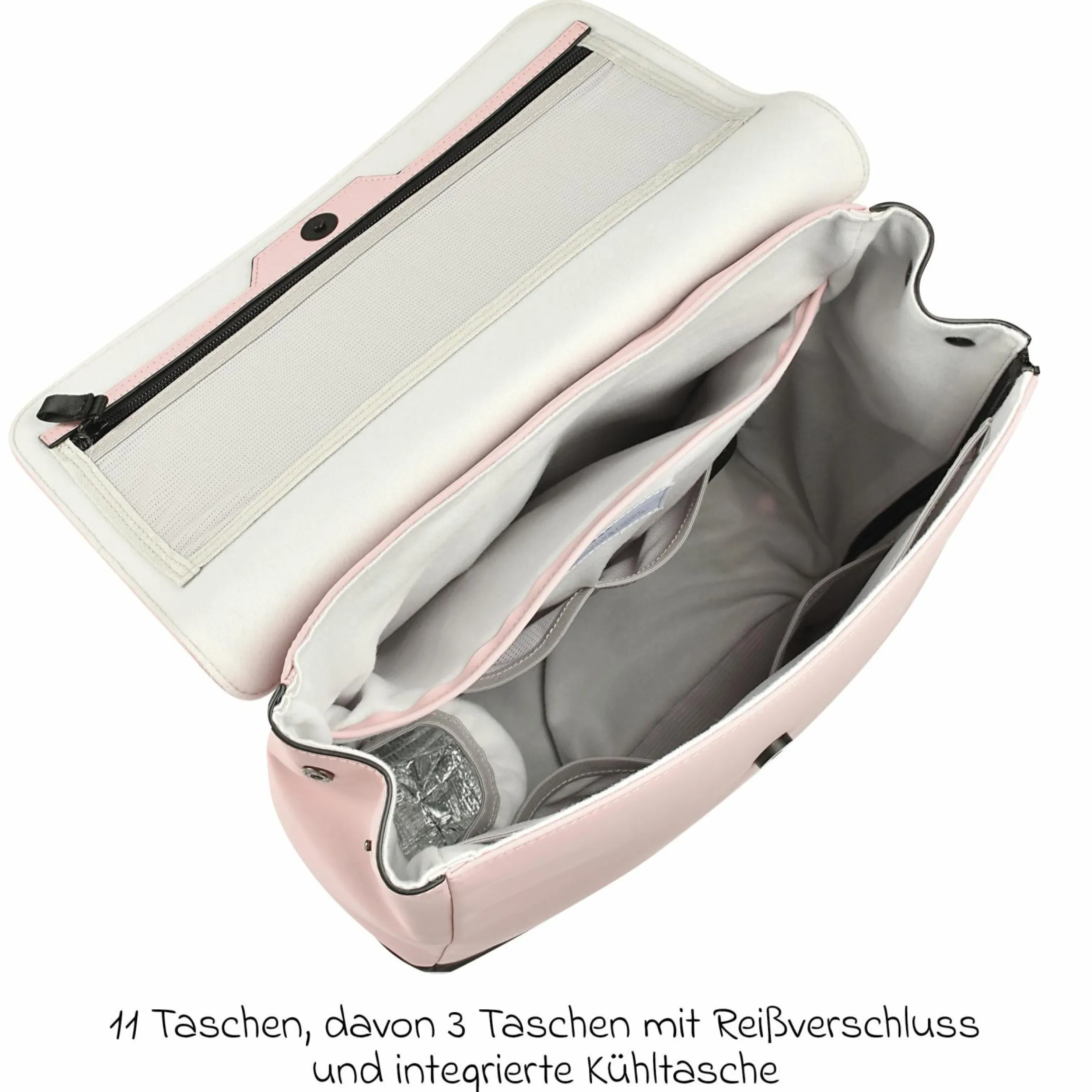 Wickelrucksack inkl. Wickelunterlage & Kinderwagenbefestigung - Oslo - Rose