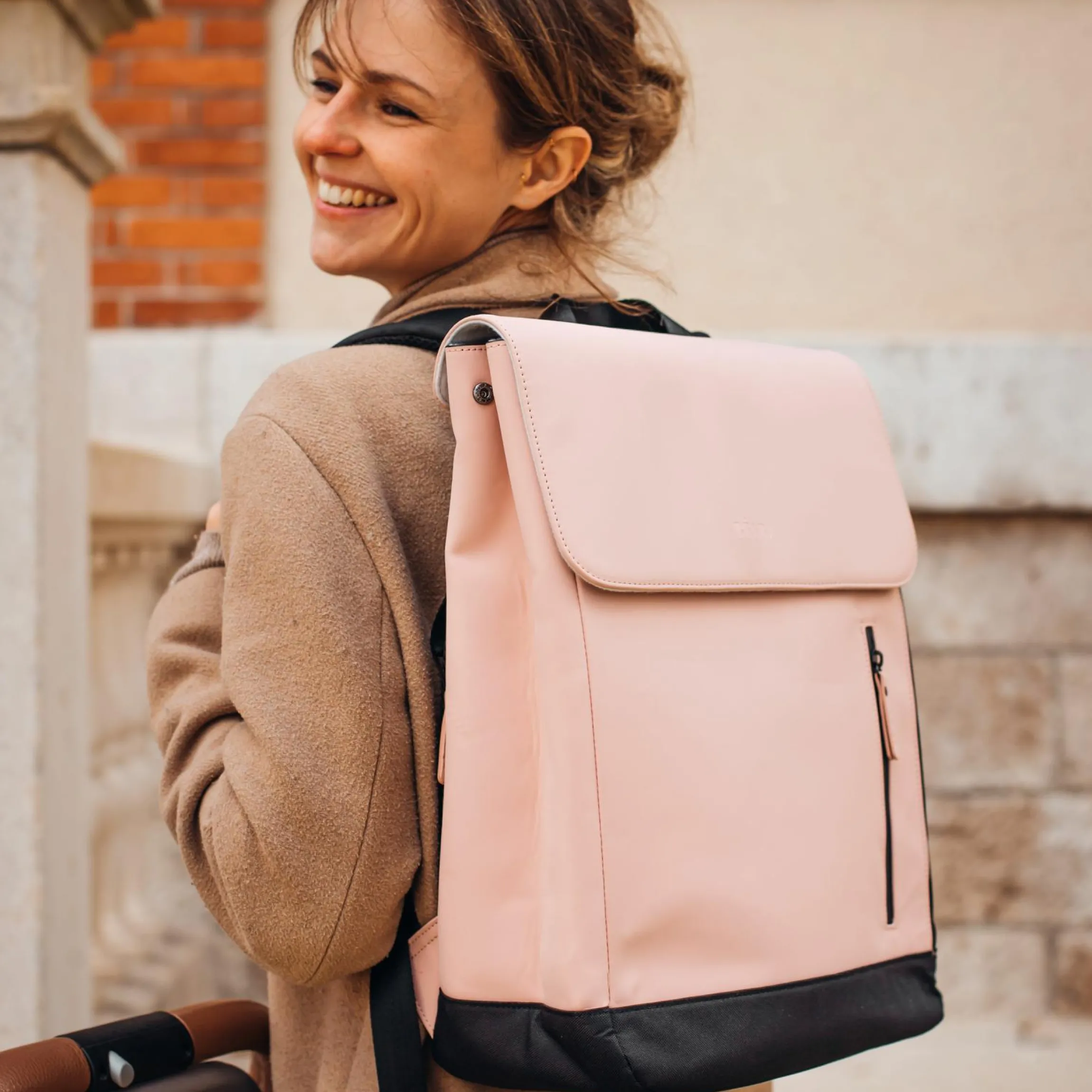Wickelrucksack inkl. Wickelunterlage & Kinderwagenbefestigung - Oslo - Rose