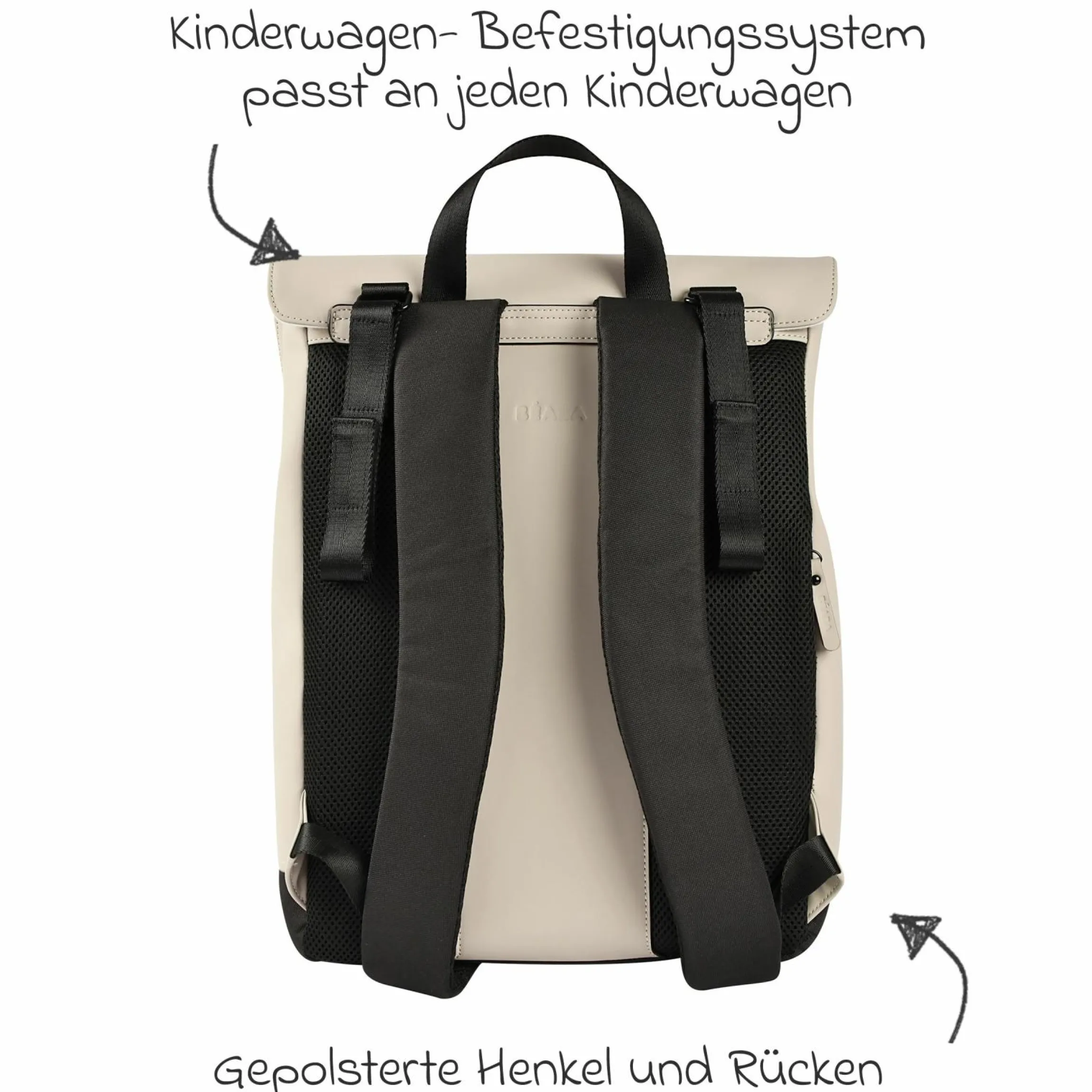 Wickelrucksack inkl. Wickelunterlage & Kinderwagenbefestigung - Oslo - Clay
