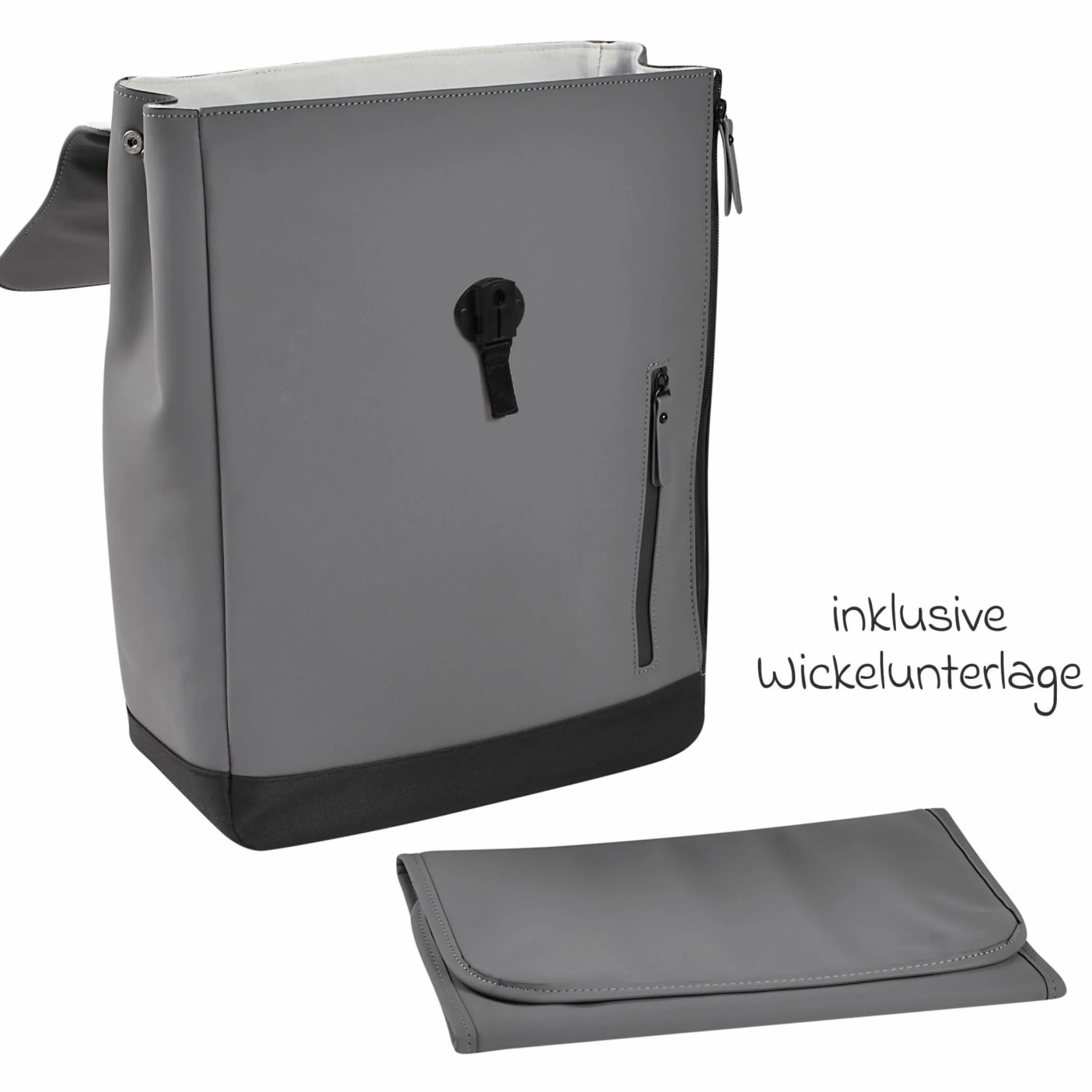 Wickelrucksack inkl. Wickelunterlage & Kinderwagenbefestigung - Oslo - Mineral Grey
