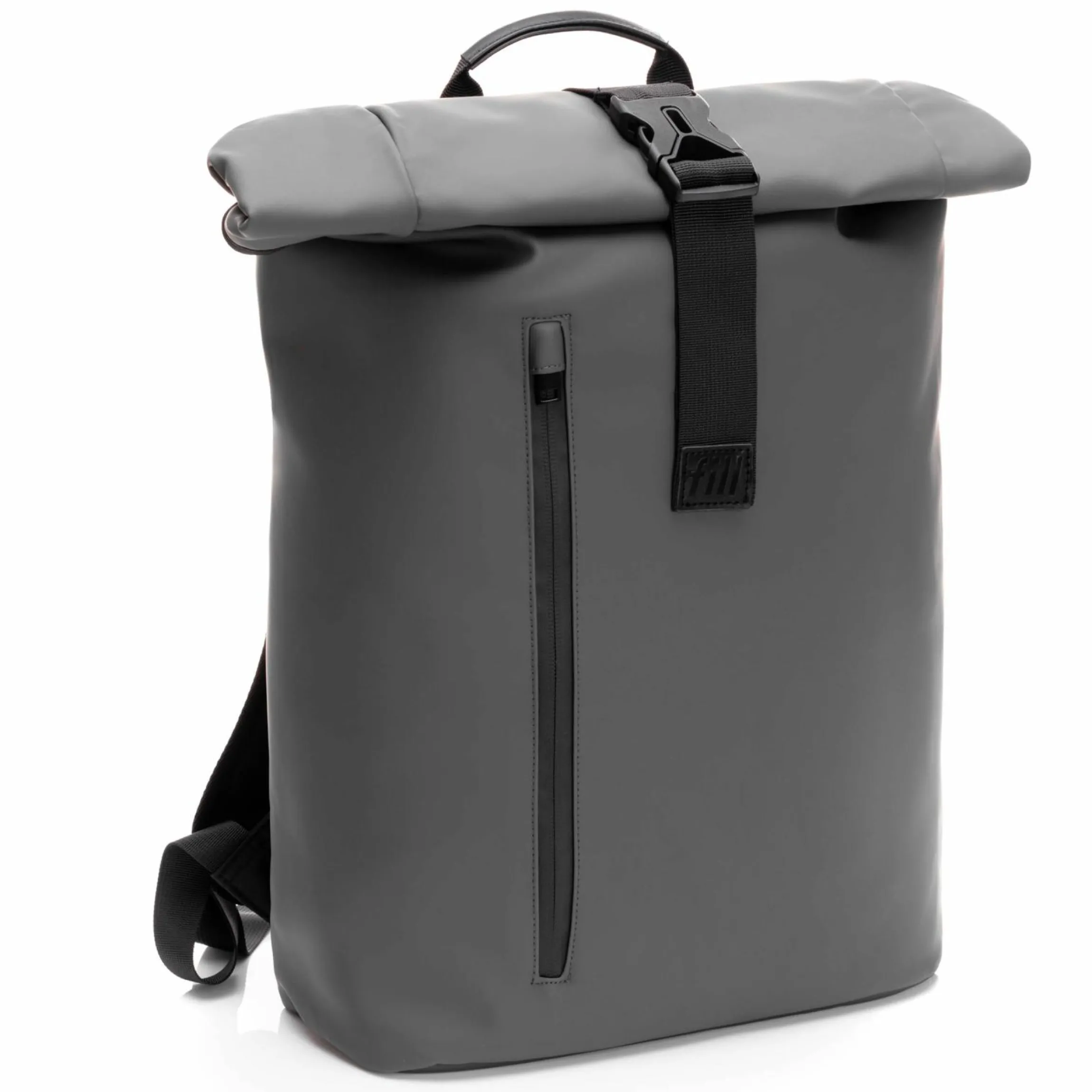 Wickelrucksack Oslo im Rolltop-Design mit variablem Stauraum inkl. Wickelunterlage, Flaschenwärmer & Befestigungshaken - Grau
