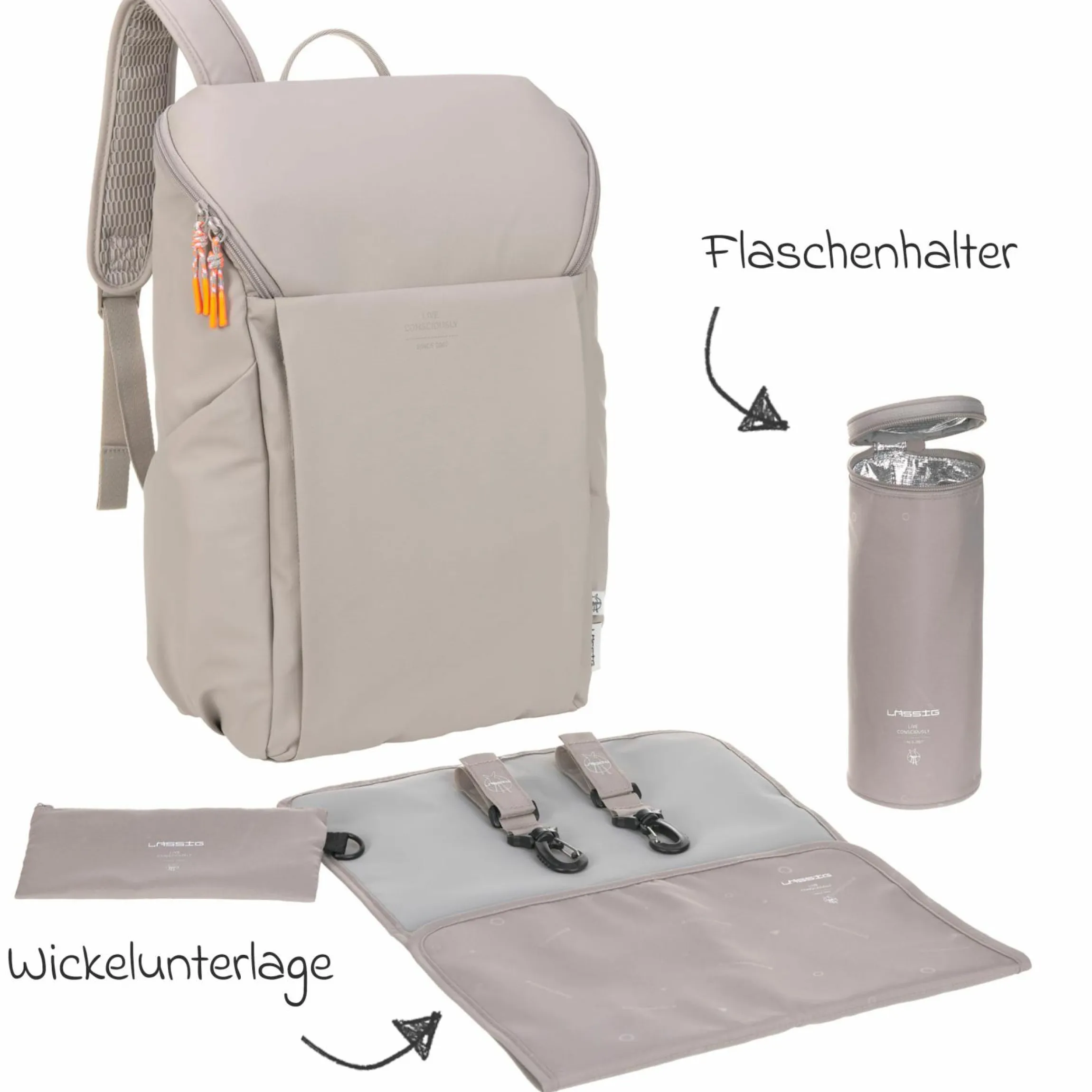 Wickelrucksack Slender Up Backpack - Taupe