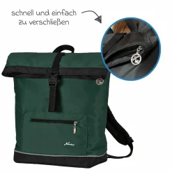 Wickelrucksack Space Bag Casual Rolltop inkl. Wickelauflage, Schmutztasche & Flaschenhalter - Panda Family - Kollektion 2024