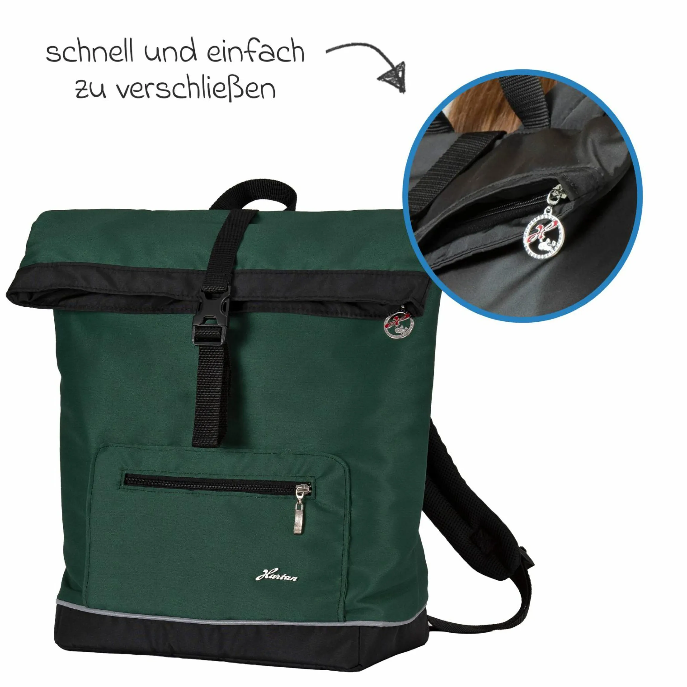 Wickelrucksack Space Bag Casual Rolltop inkl. Wickelauflage, Schmutztasche & Flaschenhalter - Panda Family - Kollektion 2024