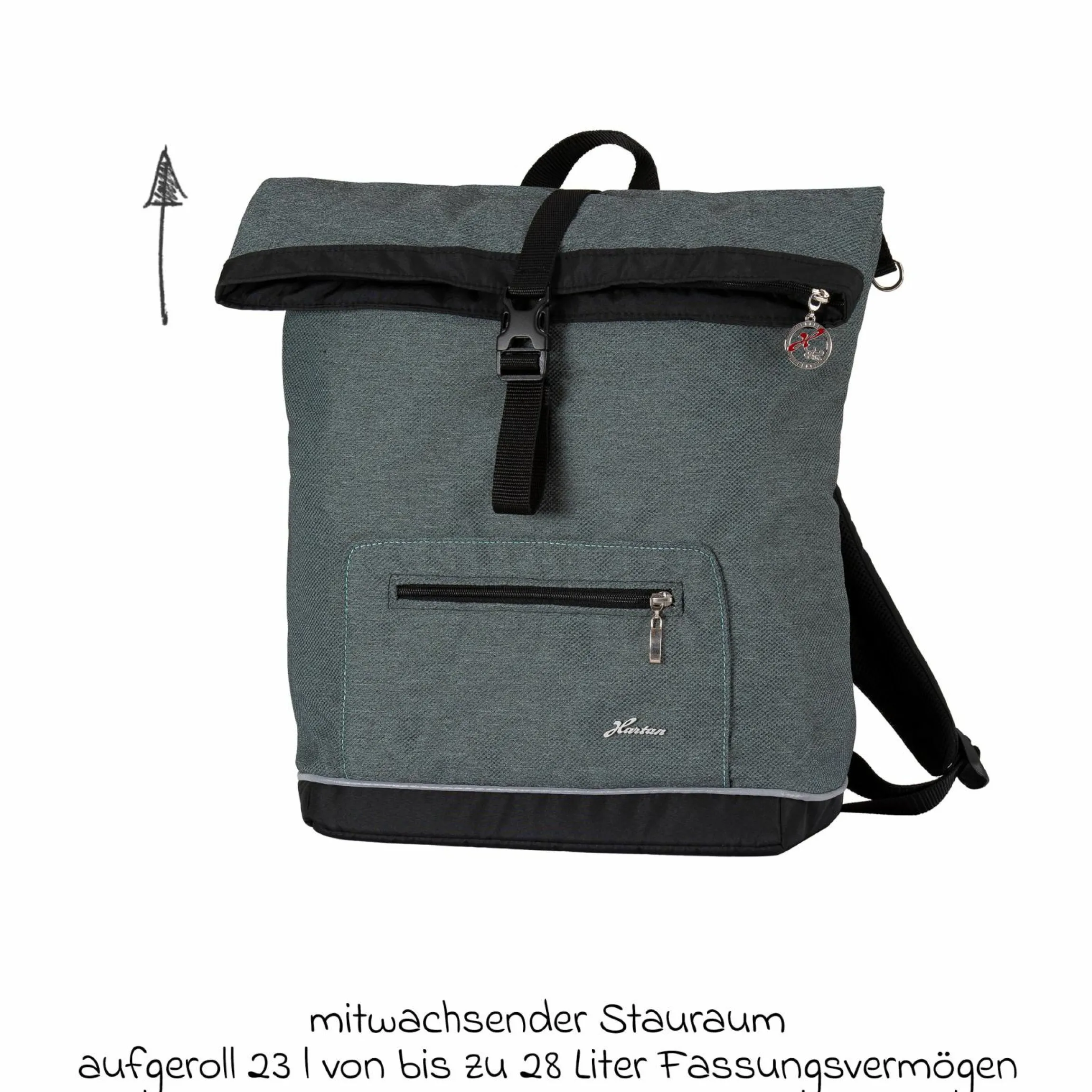 Wickelrucksack Space Bag Casual Rolltop inkl. Wickelauflage, Schmutztasche & Flaschenhalter - Animal Stars - Kollektion 2024