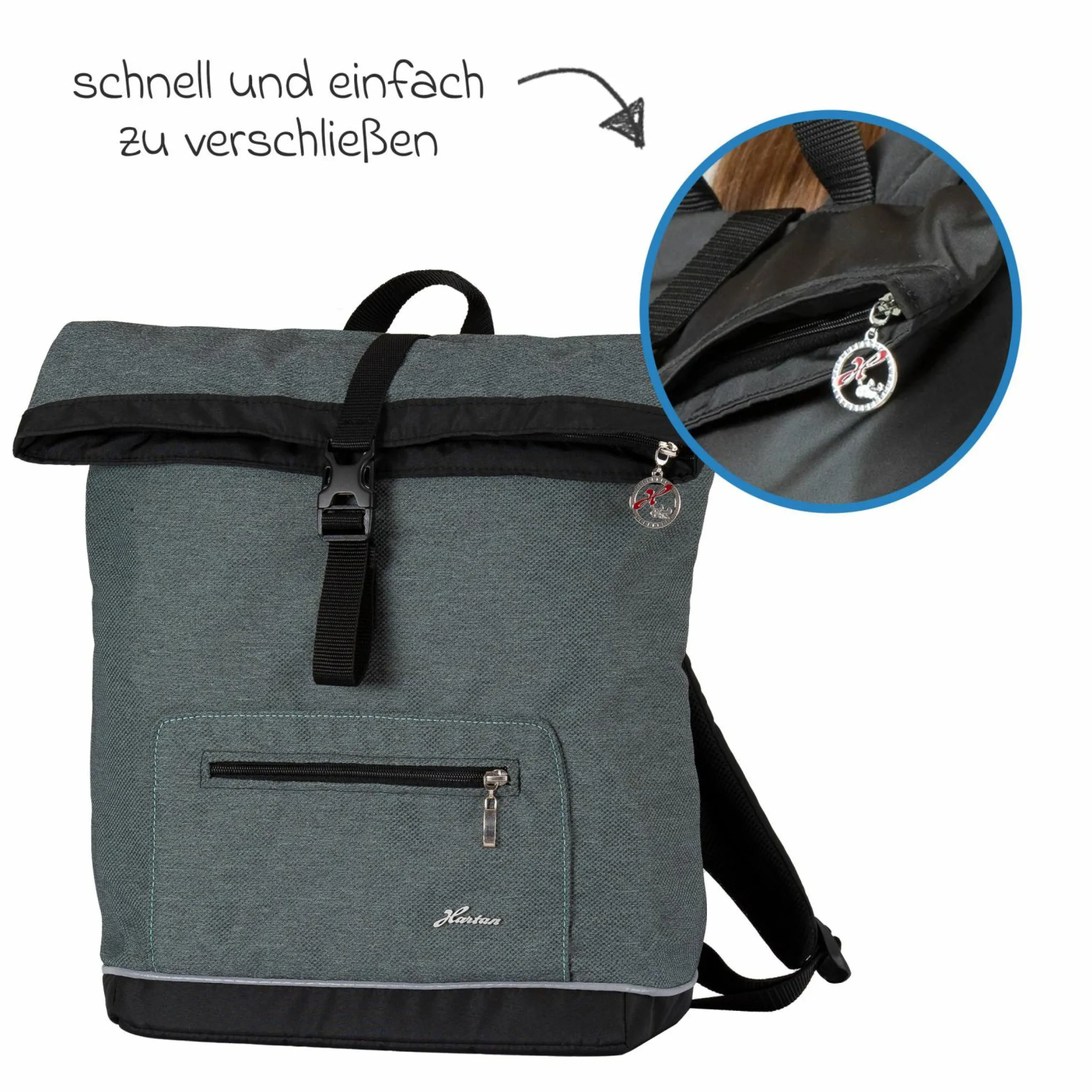 Wickelrucksack Space Bag Casual Rolltop inkl. Wickelauflage, Schmutztasche & Flaschenhalter - Animal Stars - Kollektion 2024