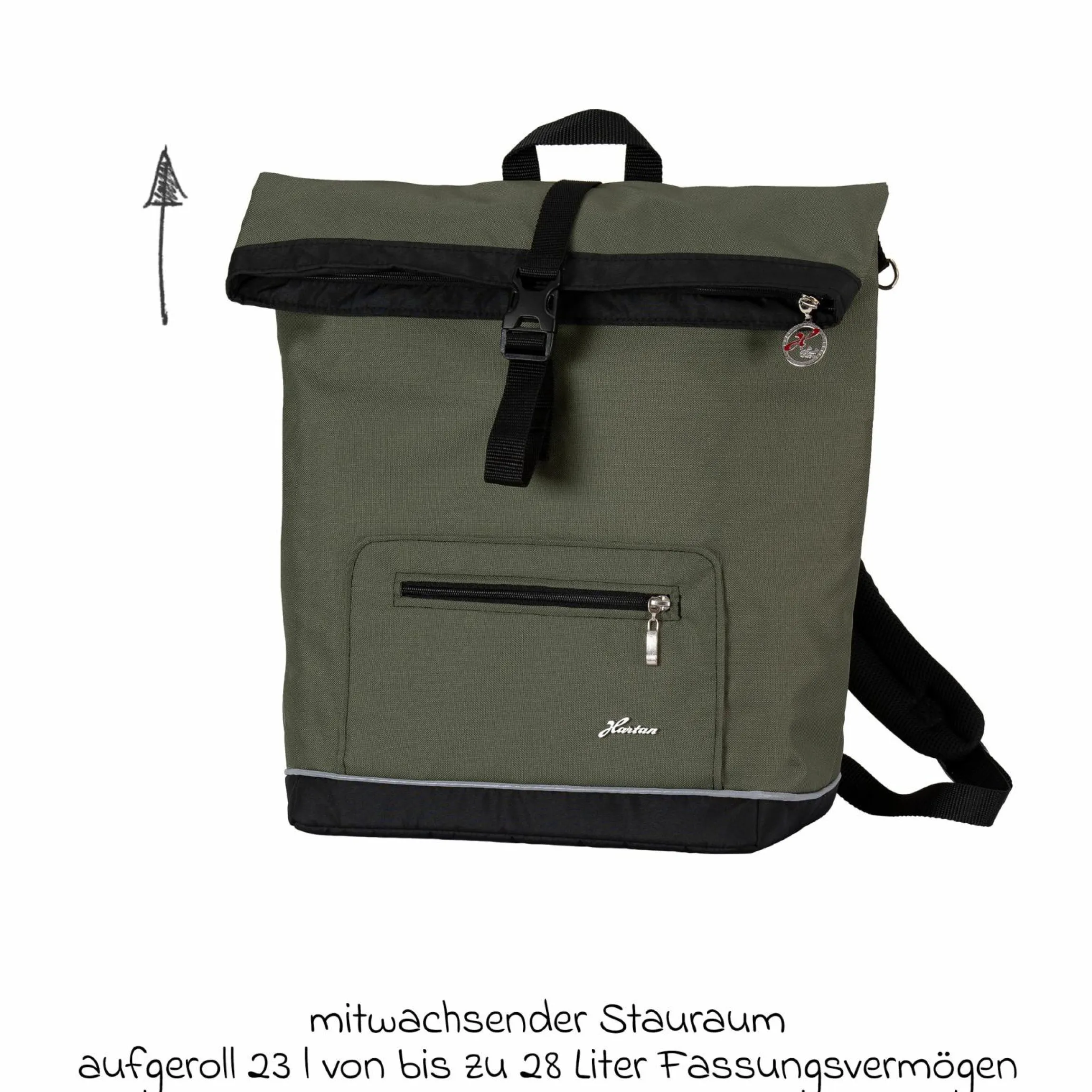 Wickelrucksack Space Bag Casual Rolltop inkl. Wickelauflage, Schmutztasche & Flaschenhalter - Rainbow - Kollektion 2024