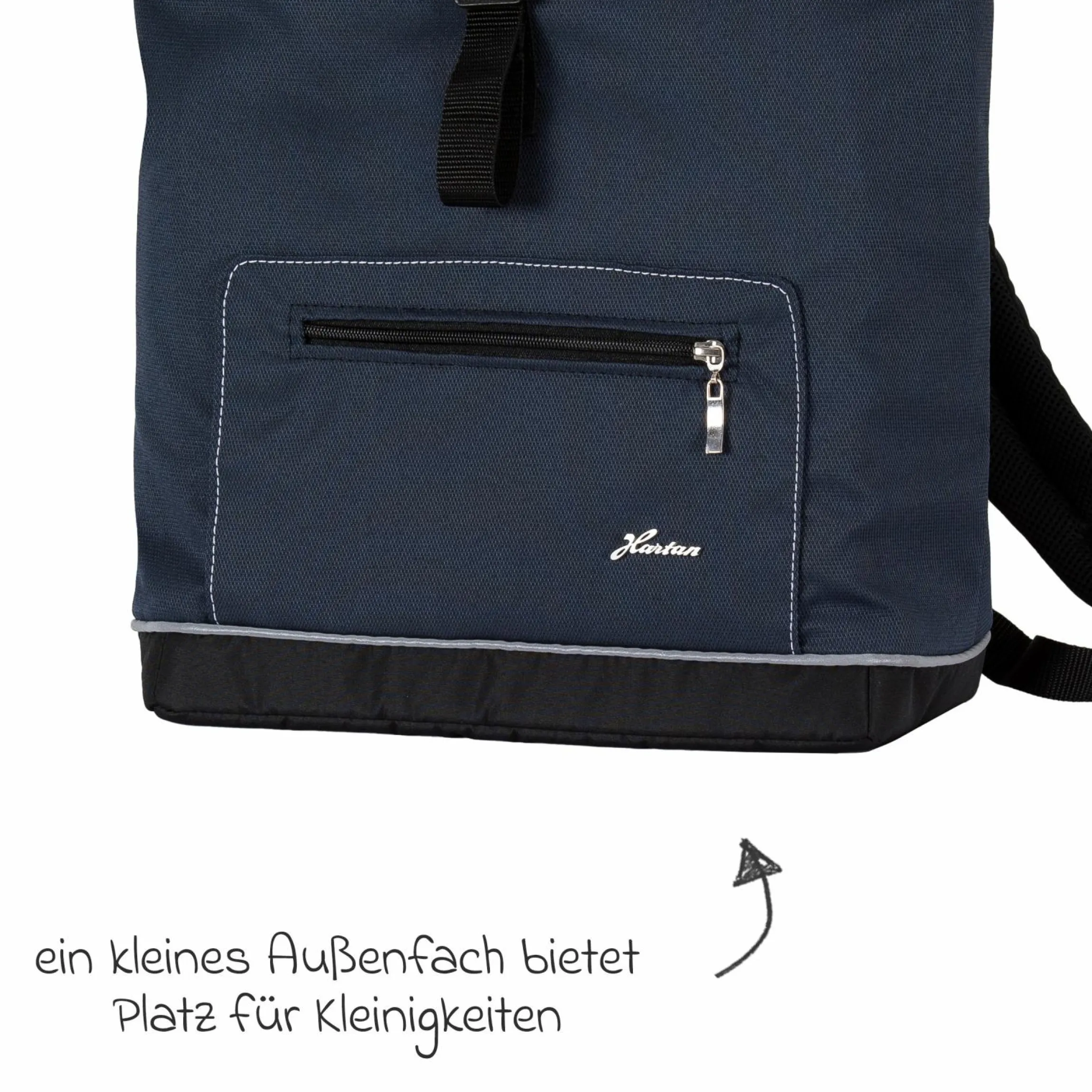 Wickelrucksack Space Bag Casual Rolltop inkl. Wickelauflage, Schmutztasche & Flaschenhalter - Navy Stripes - Kollektion 2024