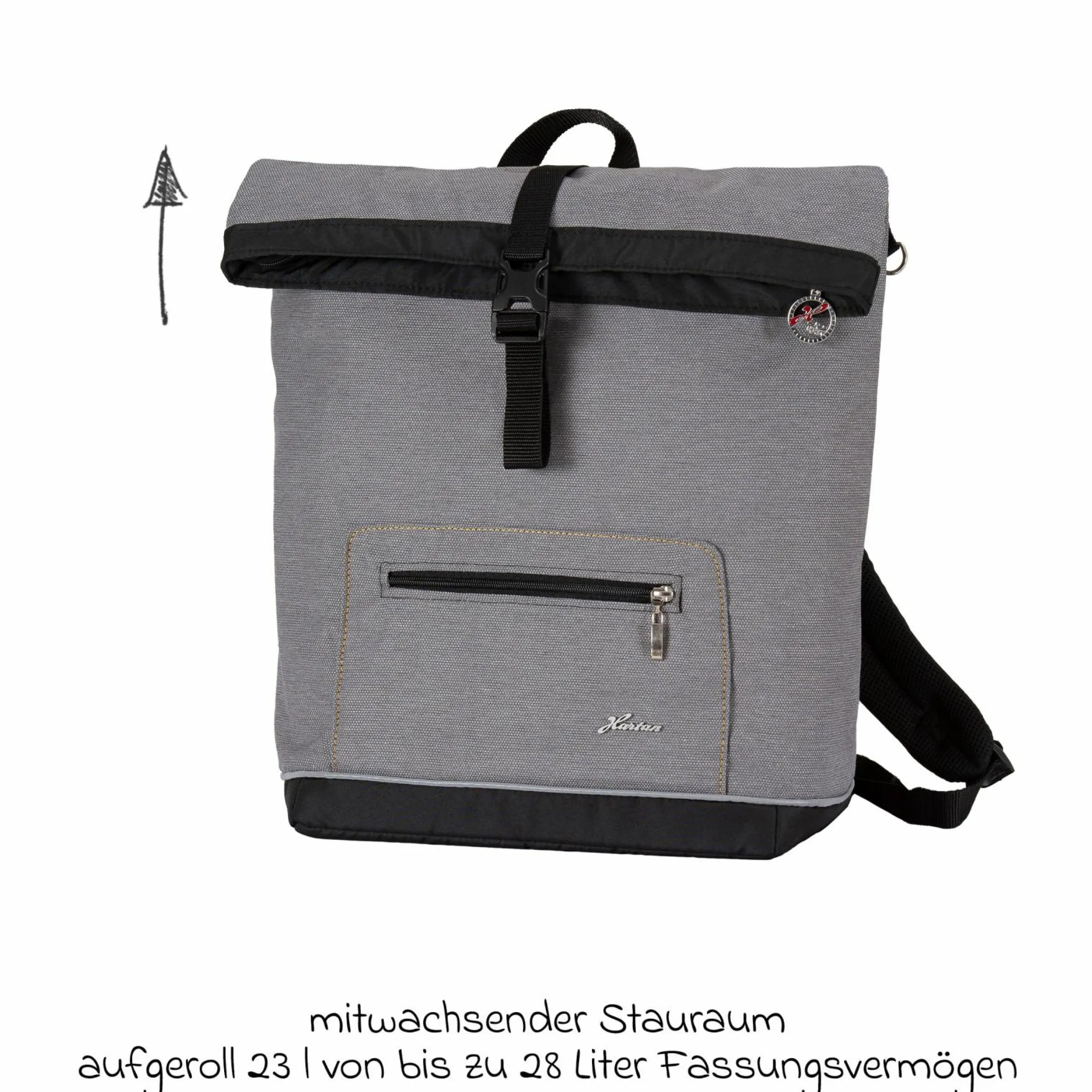 Wickelrucksack Space Bag Casual Rolltop inkl. Wickelauflage, Schmutztasche & Flaschenhalter - Little Zoo - Kollektion 2024