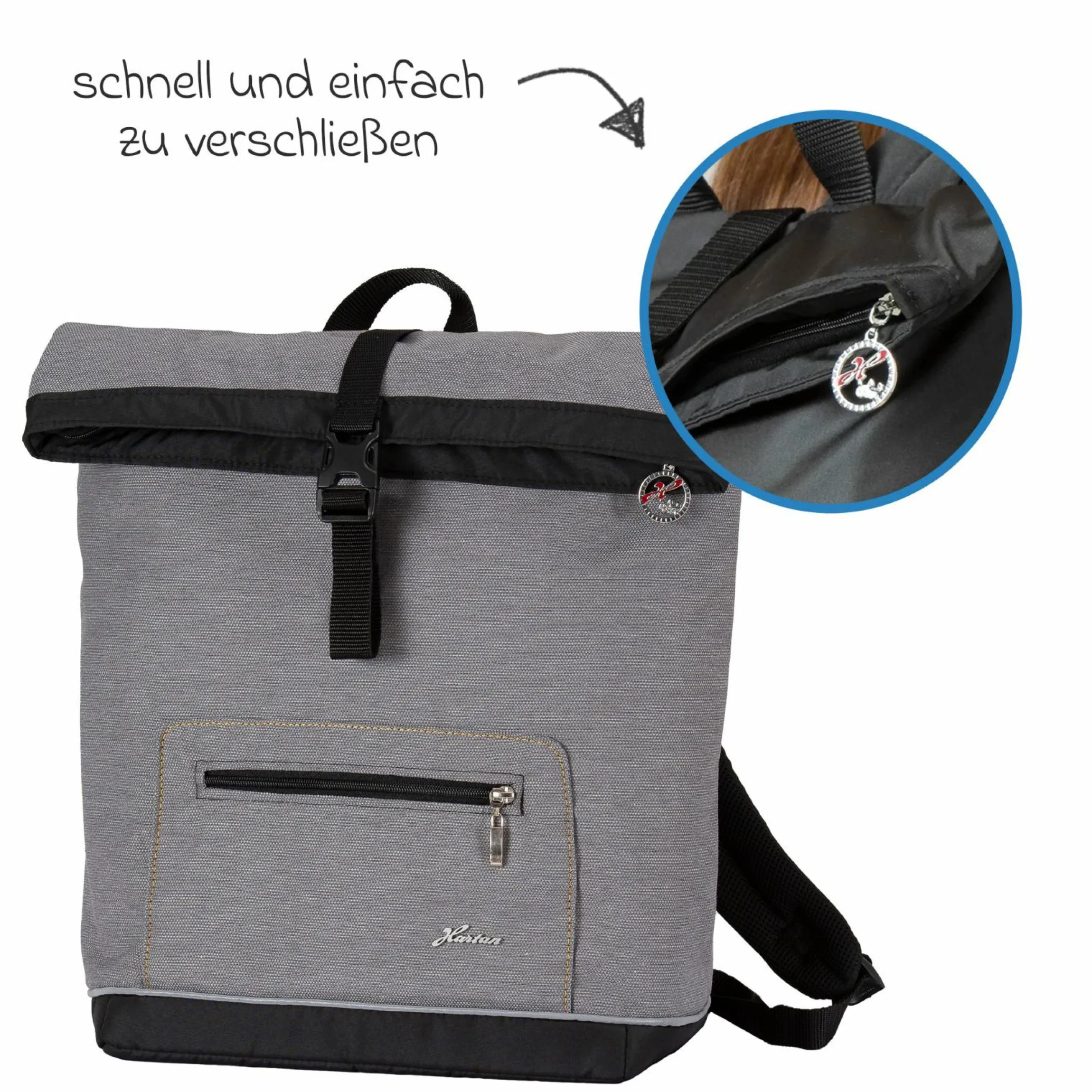 Wickelrucksack Space Bag Casual Rolltop inkl. Wickelauflage, Schmutztasche & Flaschenhalter - Little Zoo - Kollektion 2024