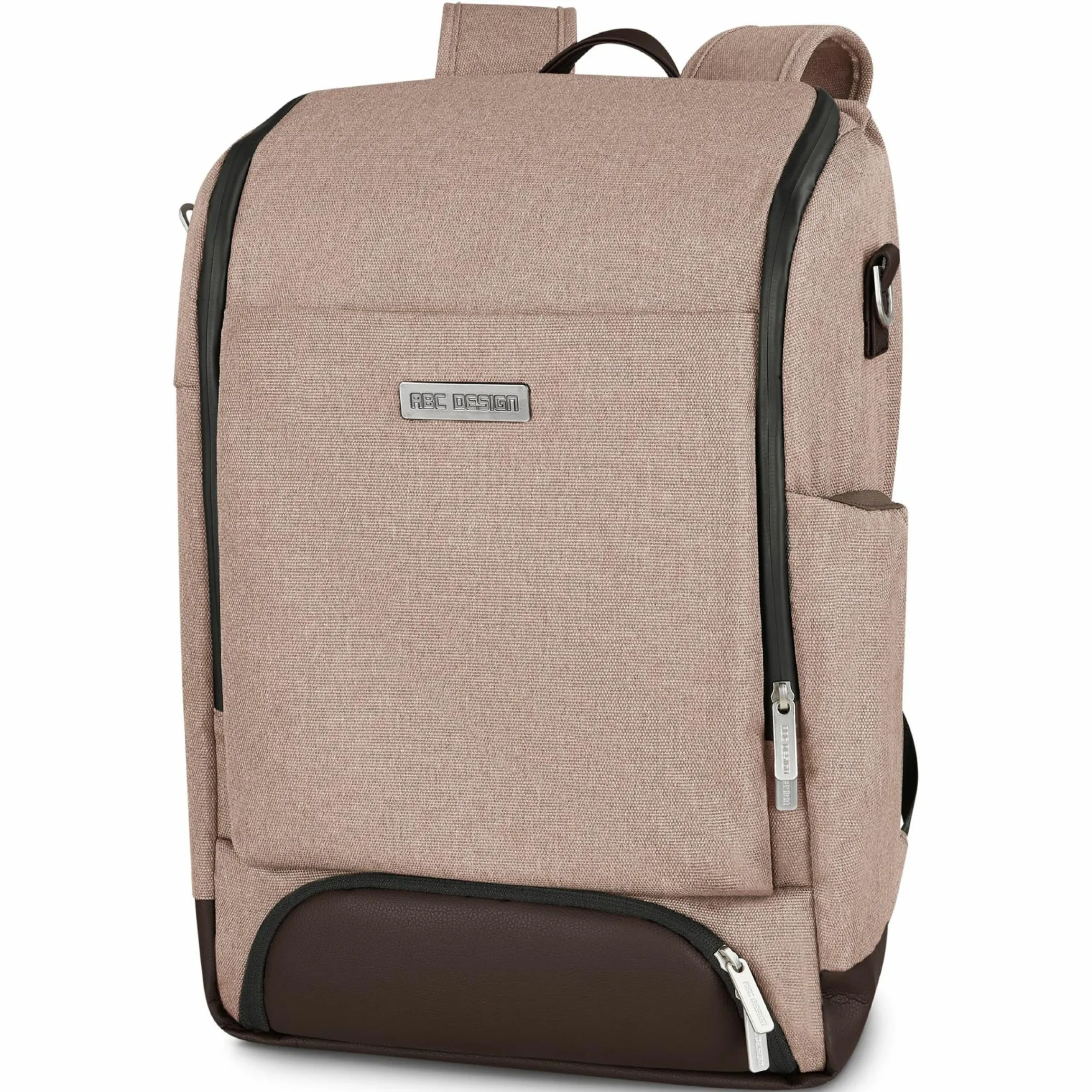 Wickelrucksack Tour mit großem Frontfach - inkl. Wickelunterlage & Zubehör - Pure Edition - Grain