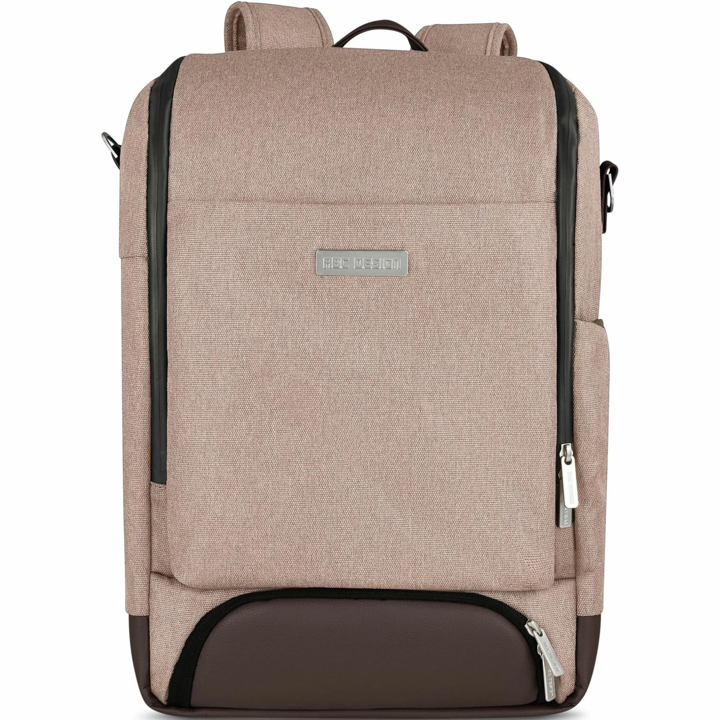 Wickelrucksack Tour mit großem Frontfach - inkl. Wickelunterlage & Zubehör - Pure Edition - Grain