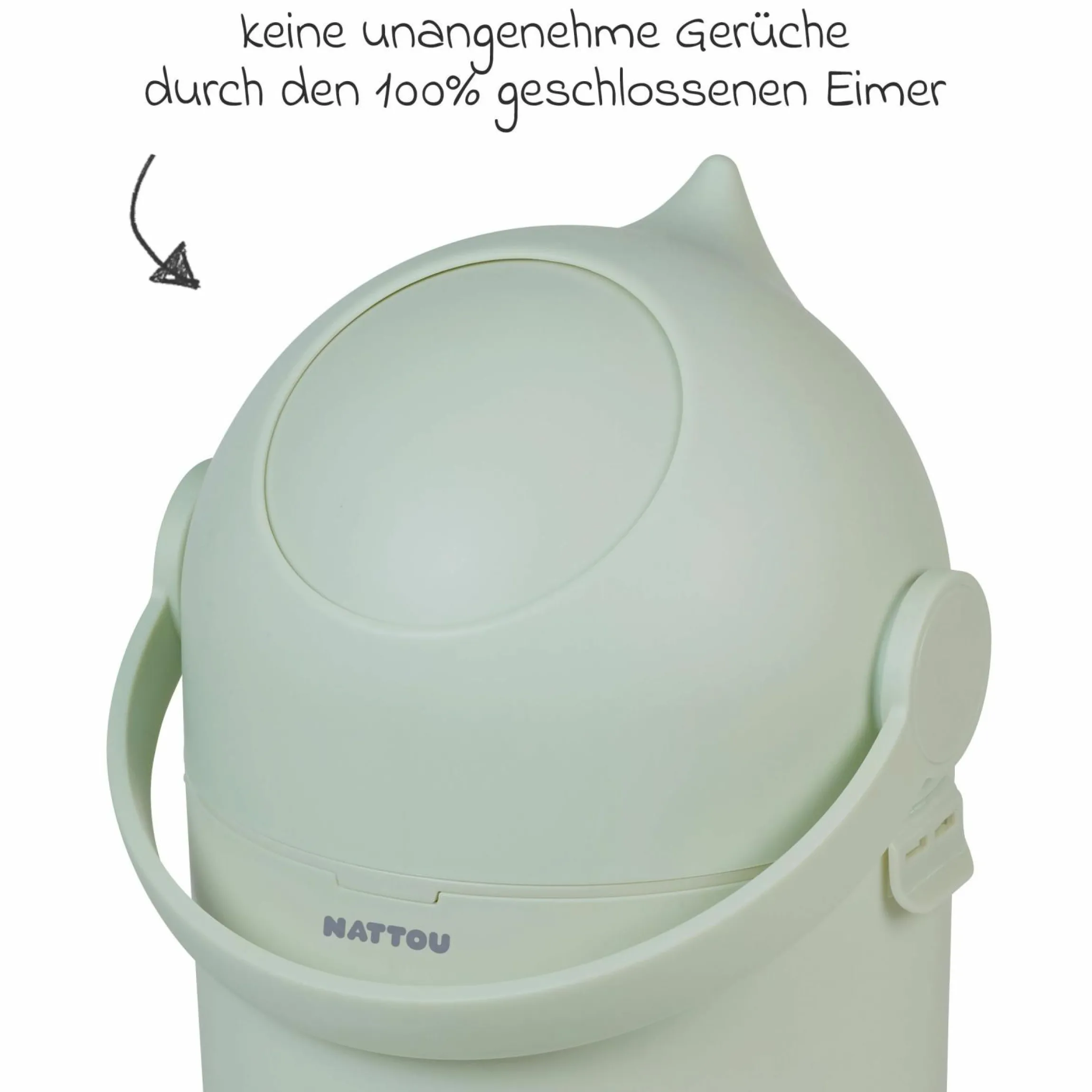 Wickel-Set mit Wickelunterlage Softy & Windeleimer Dropy - Grün