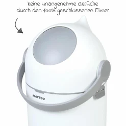 Wickel-Set mit Wickelunterlage Softy & Windeleimer Dropy - Grau Weiß
