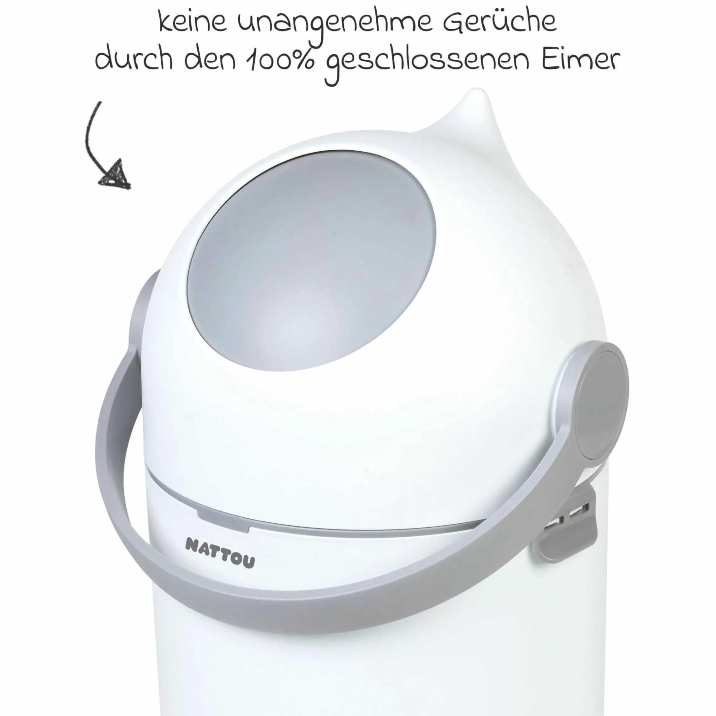 Wickel-Set mit Wickelunterlage Softy & Windeleimer Dropy - Grau Weiß