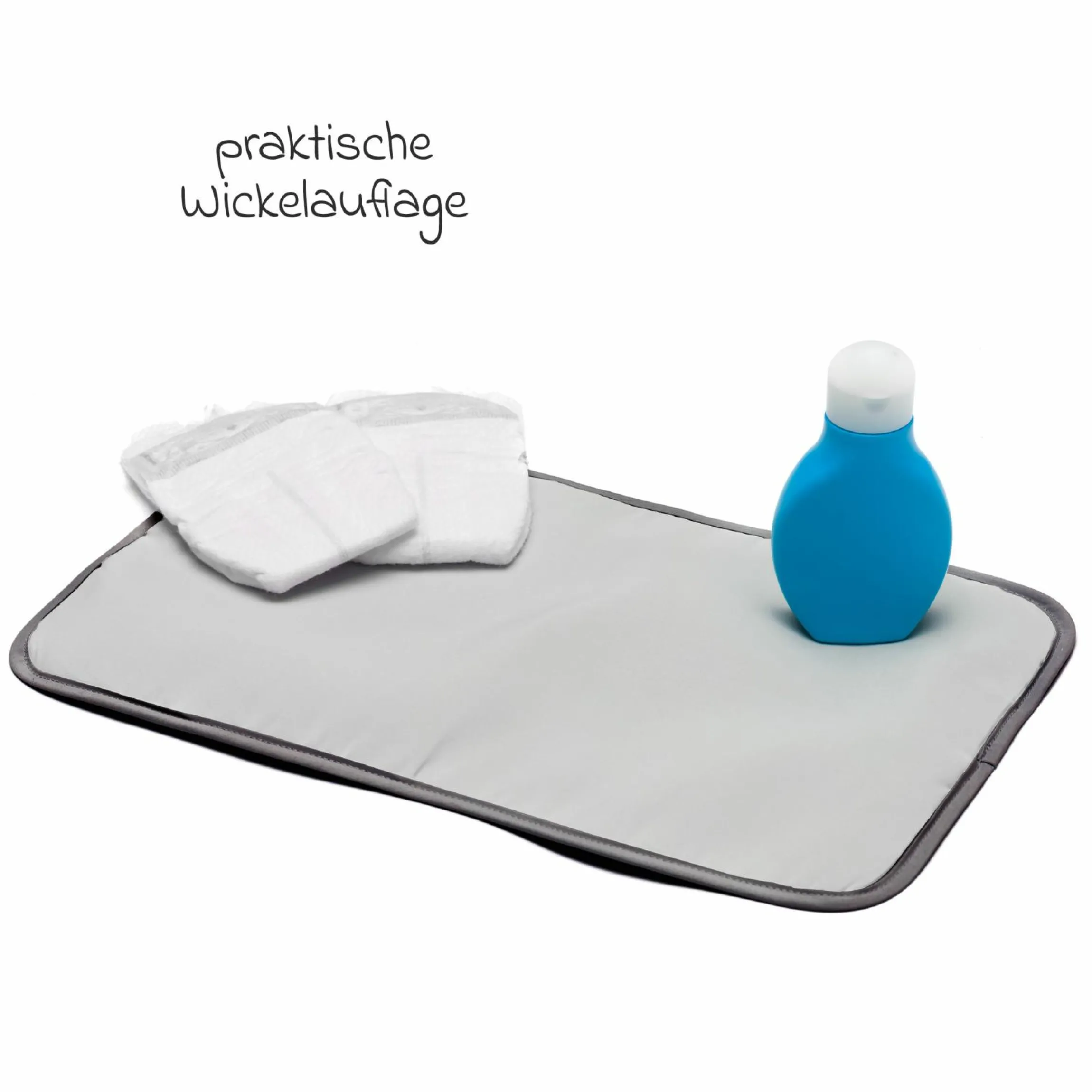 Wickeltasche Daybag die moderne Tragetasche, mit Wickelauflage, isolierter Flaschenhalter inkl. Kinderwagenbefestigung - Schwarz