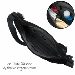 Wickeltasche Daybag die moderne Tragetasche, mit Wickelauflage, isolierter Flaschenhalter inkl. Kinderwagenbefestigung - Schwarz